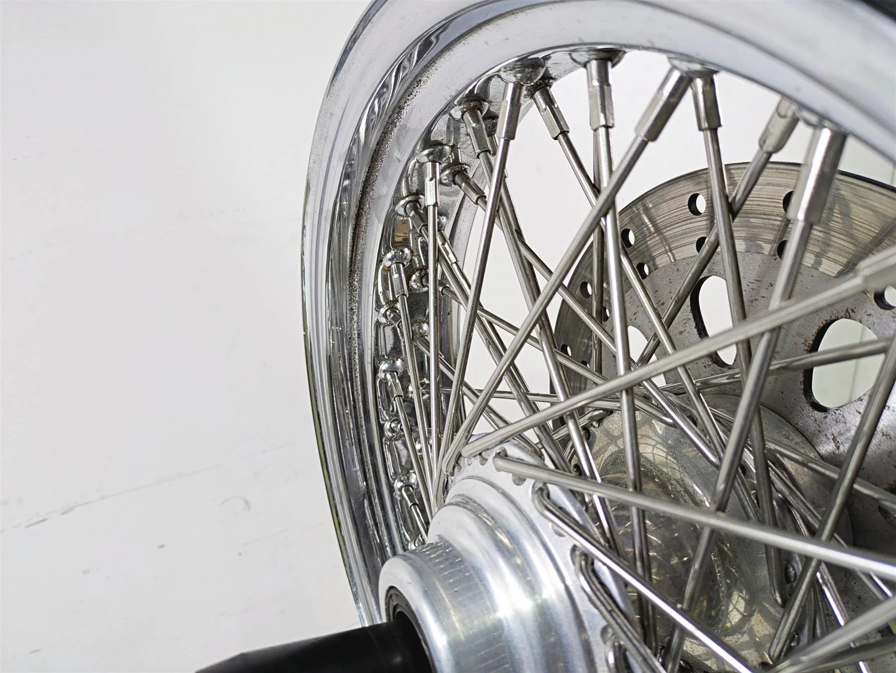 2002 Indian Spirit Deluxe Spoke Front Wheel Rim & Rotor 16x3.5 1mm Runout 21-950 - Image 9
