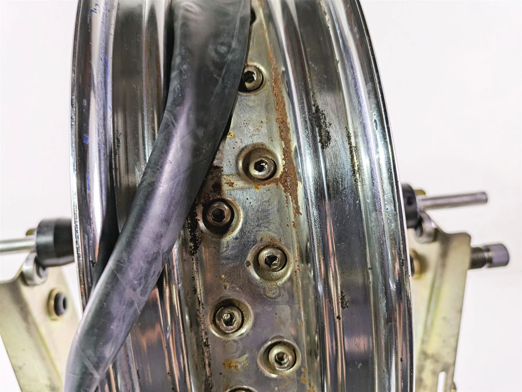 2002 Indian Spirit Deluxe Spoke Rear Wheel Rim Rotor 16x3.5 1.5mm Runout 21-970 - Image 3