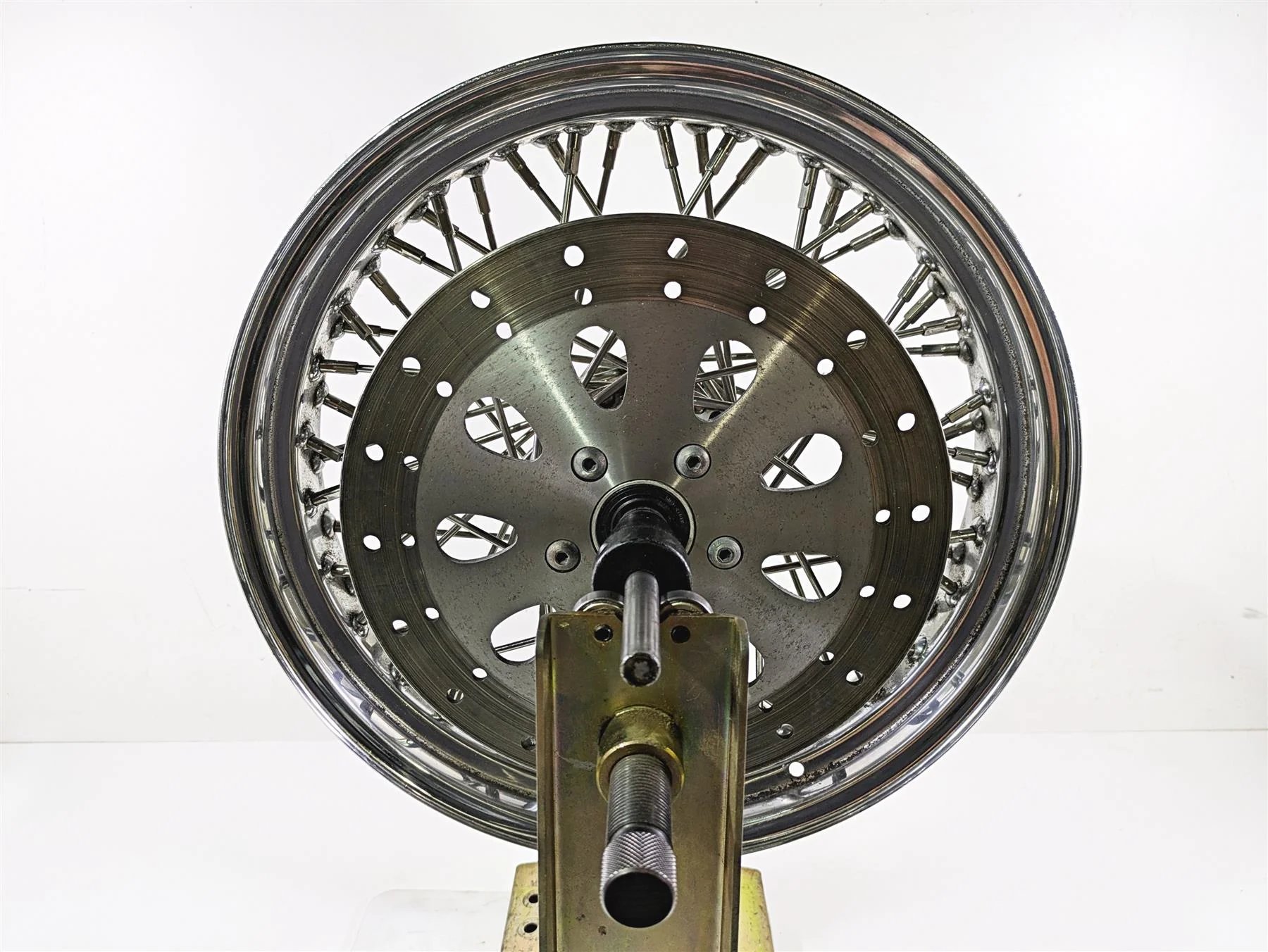 2002 Indian Spirit Deluxe Spoke Rear Wheel Rim Rotor 16x3.5 1.5mm Runout 21-970 - Image 4