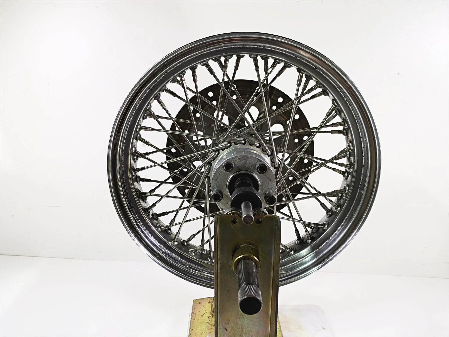 2002 Indian Spirit Deluxe Spoke Rear Wheel Rim Rotor 16x3.5 1.5mm Runout 21-970 - Image 5