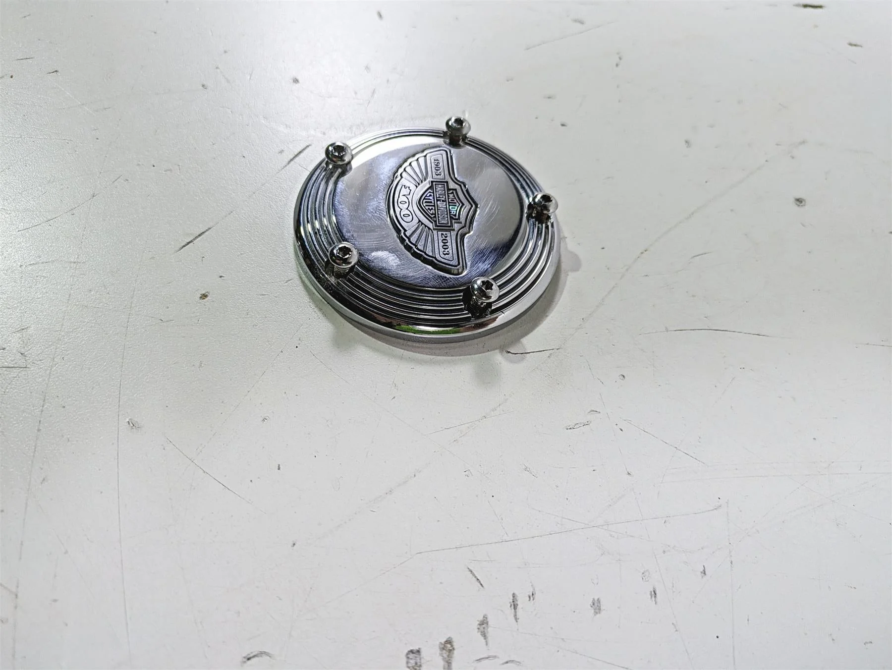 2003 Harley Dyna FXDL Low Rider 100TH Anniversary Cam Chest Engine Cover 32536-03 - Image 3