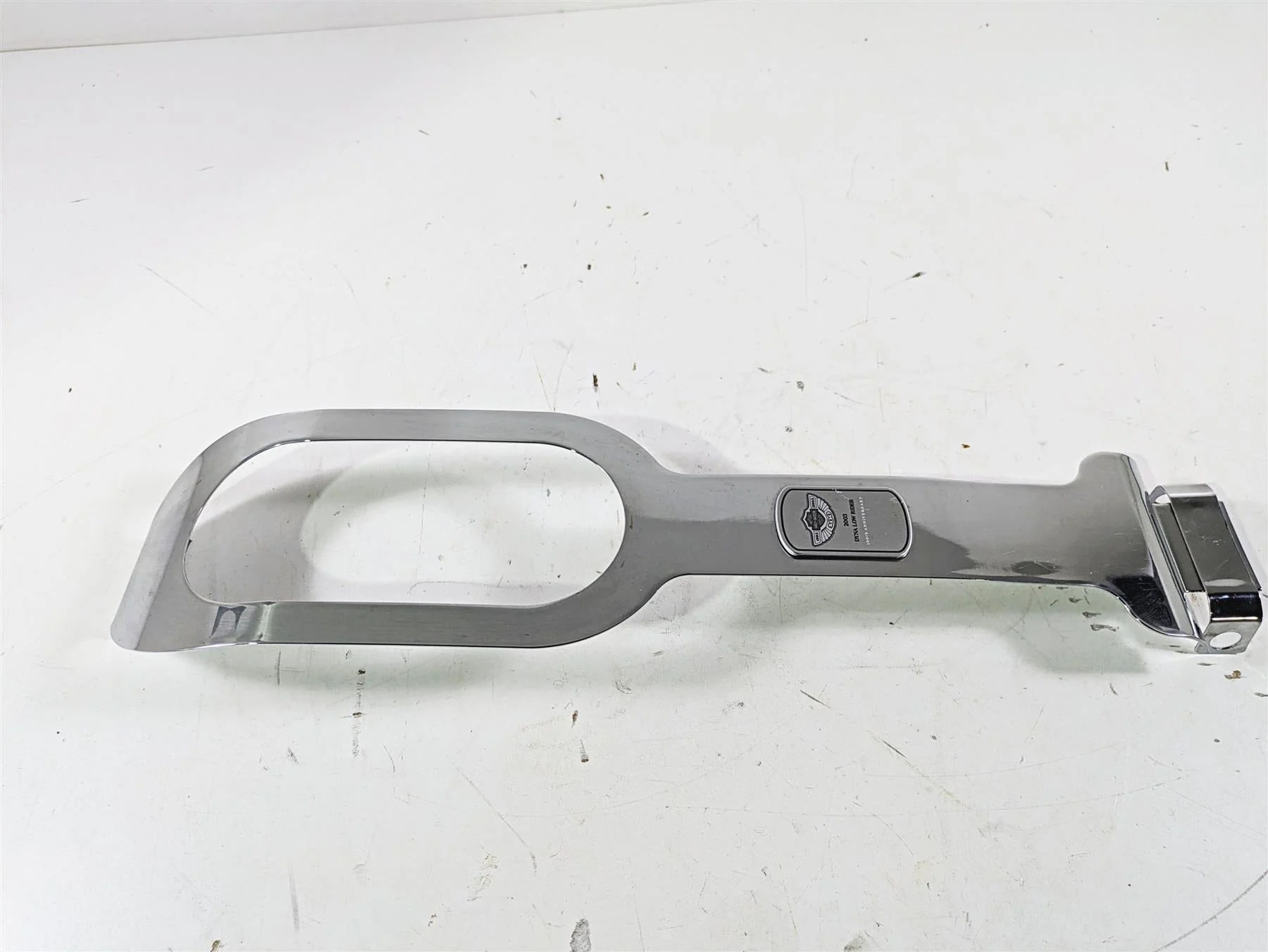 2003 Harley Dyna FXDL Low Rider 100TH Tank Dash Chrome Cover & Emblem 61244-02 - Image 3