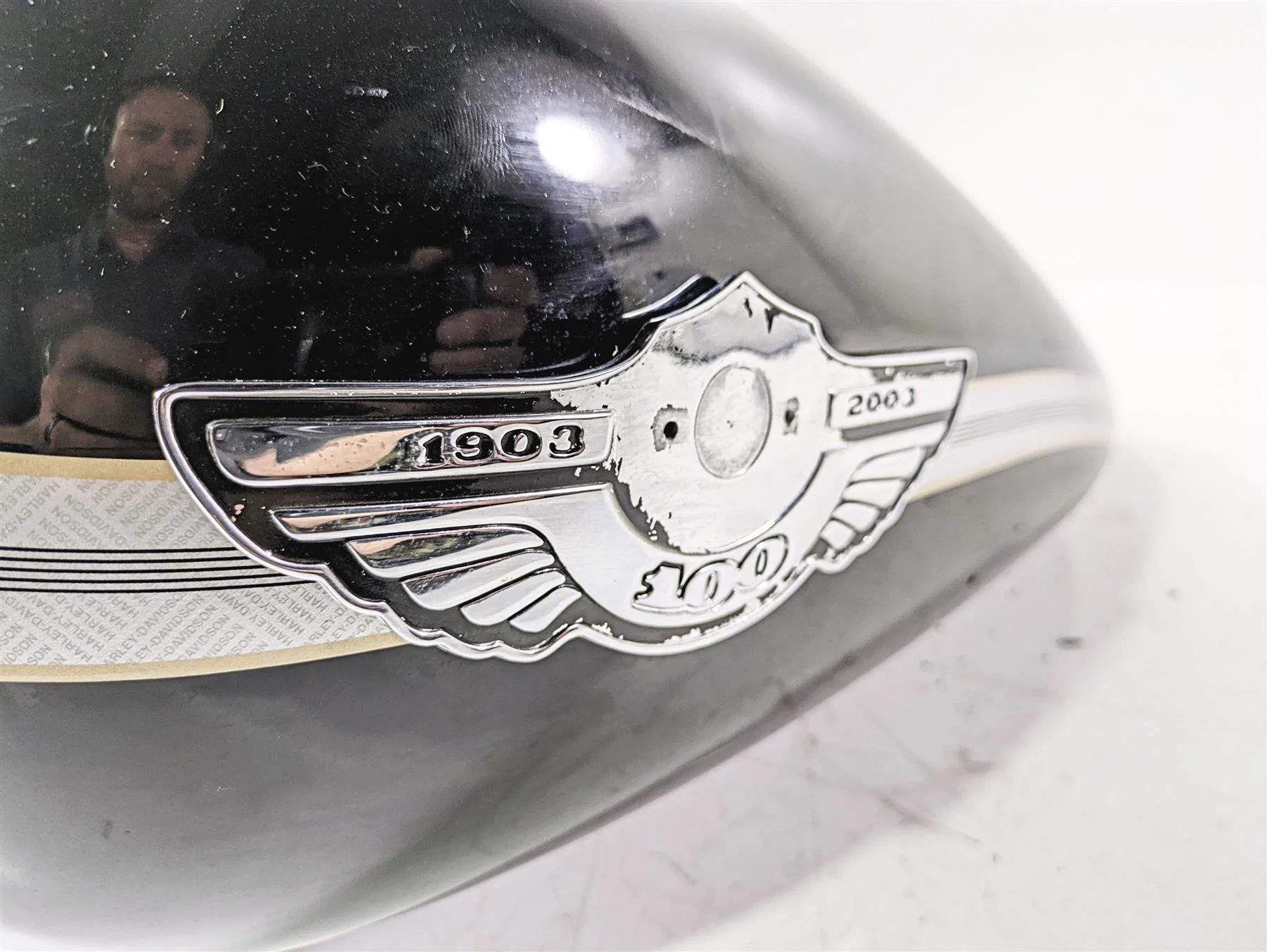2003 Harley FLSTC Softail Heritage 100th Fuel Gas Petrol Tank 62180-00D - Image 8