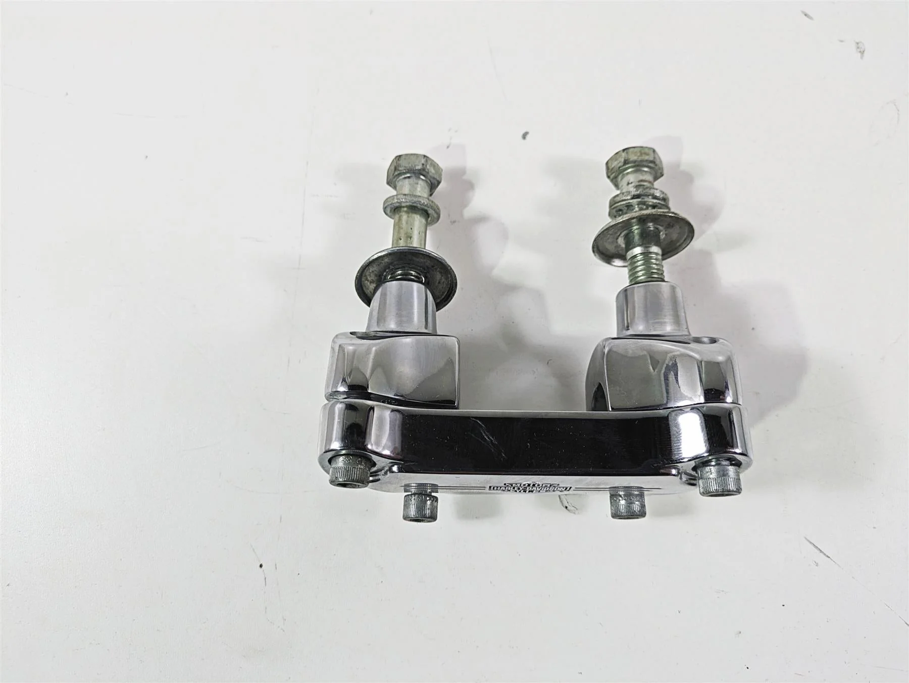 2003 Harley FLSTC Softail Heritage 100th Handlebar Holder Riser Set 56567-86B - Image 3
