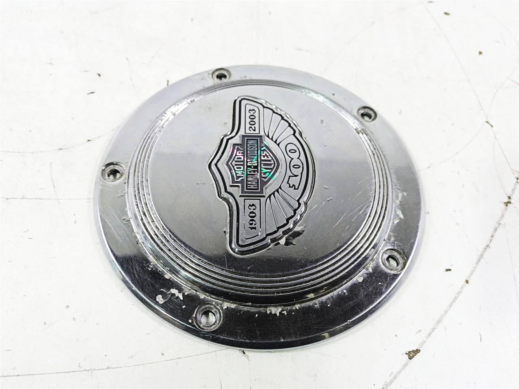2003 Harley Touring FLHTCUI E-Glide 100th Chrome Derby Cover 25001-03 - Image 5