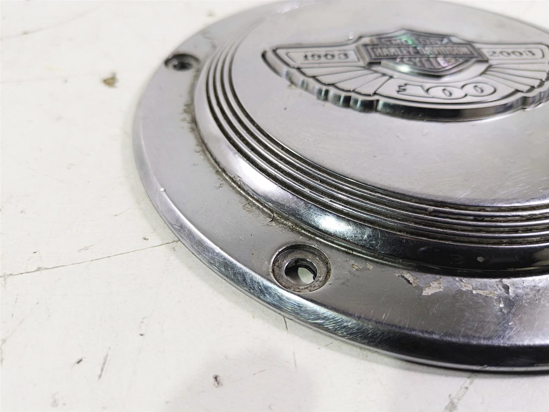 2003 Harley Touring FLHTCUI E-Glide 100th Chrome Derby Cover 25001-03 - Image 7