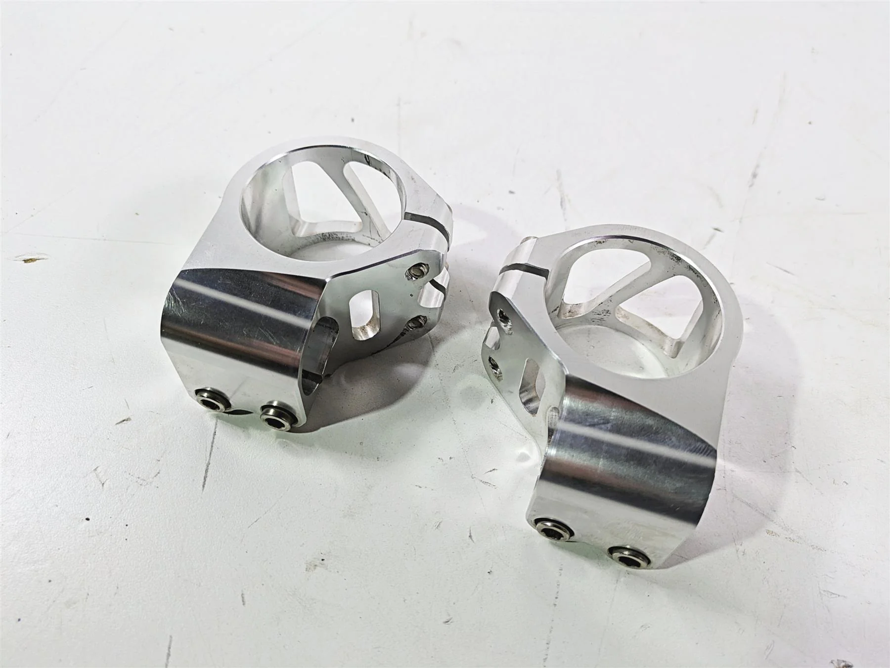 2003 Kawasaki ZX9R Ninja Tarazon 46mm Clip On Handle Bar Clamp Set for 22mm Bar - Image 10
