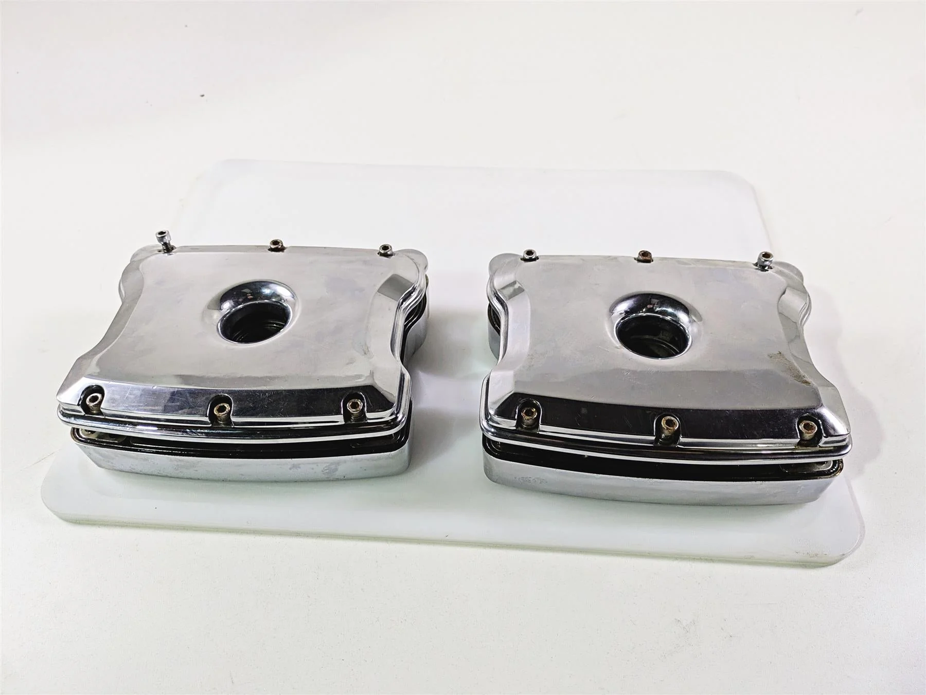 2004 Big Dog Chopper S&S Chrome Rocker Box Cylinderhead Cover Set 90-4093-S