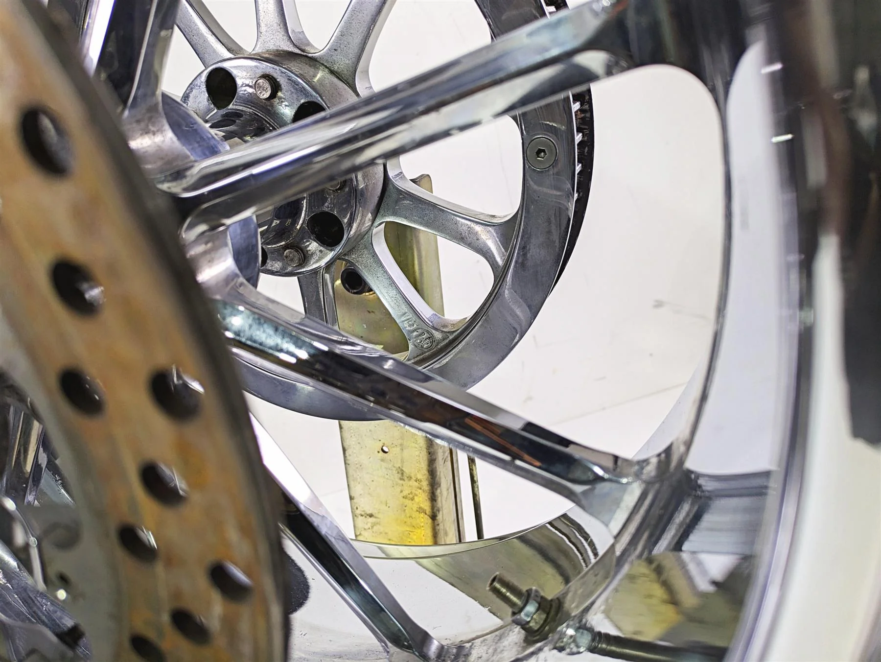 2004 Big Dog Chopper Straight Billet Rear Wheel Rim & Pulley 8.5x18 65T Pulley - Image 10