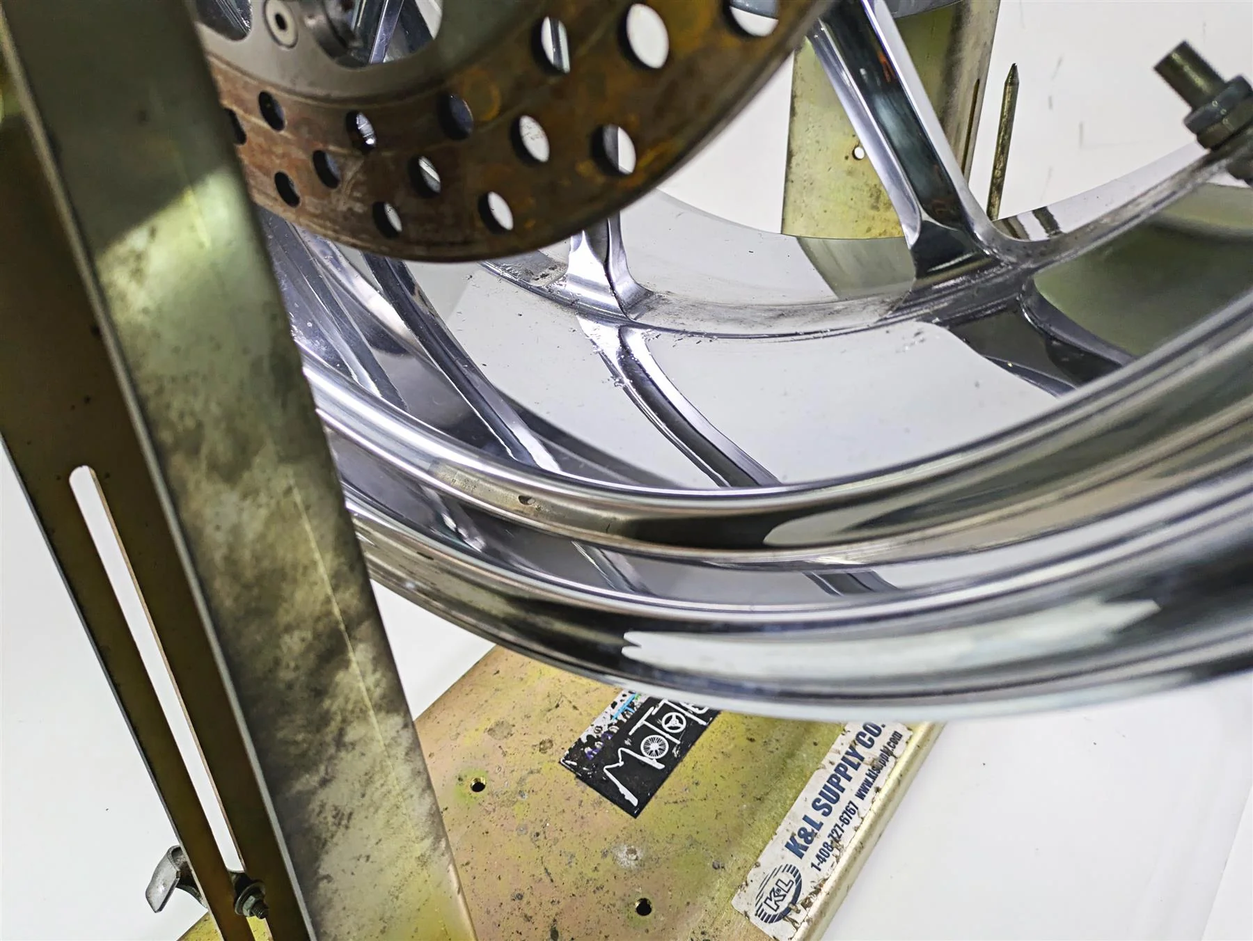 2004 Big Dog Chopper Straight Billet Rear Wheel Rim & Pulley 8.5x18 65T Pulley - Image 11
