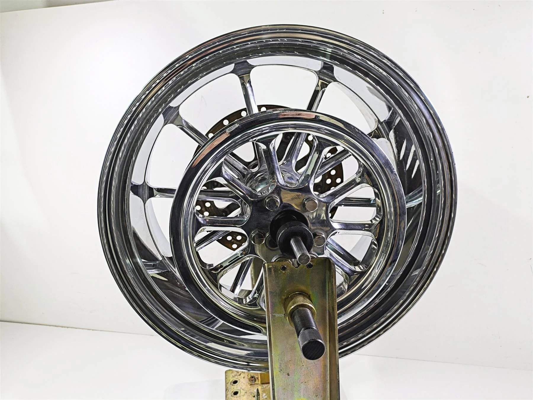 2004 Big Dog Chopper Straight Billet Rear Wheel Rim & Pulley 8.5x18 65T Pulley - Image 12