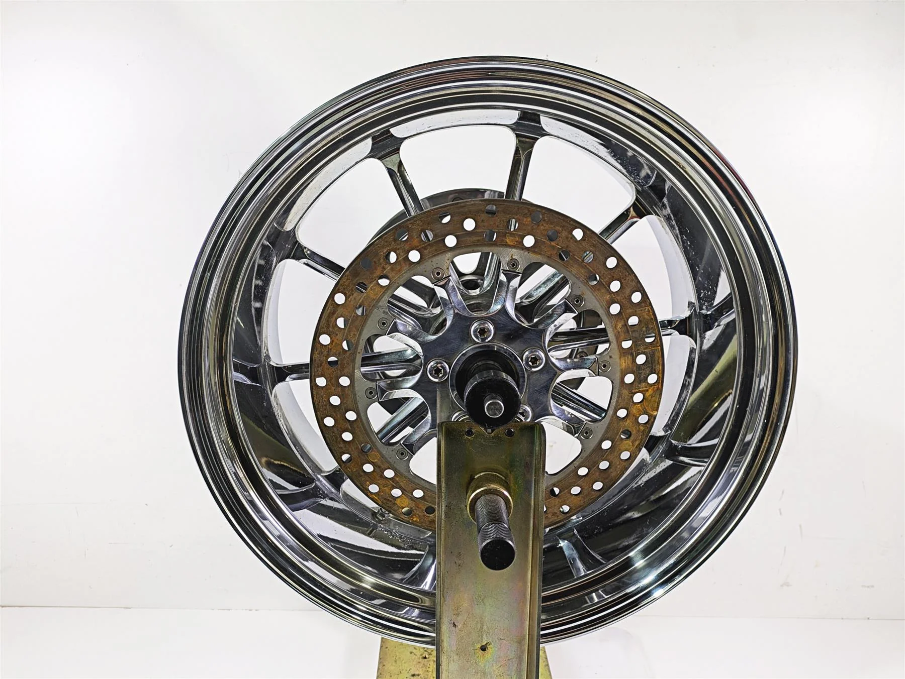 2004 Big Dog Chopper Straight Billet Rear Wheel Rim & Pulley 8.5x18 65T Pulley - Image 6