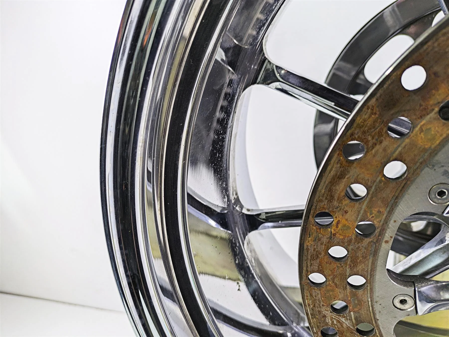 2004 Big Dog Chopper Straight Billet Rear Wheel Rim & Pulley 8.5x18 65T Pulley - Image 8