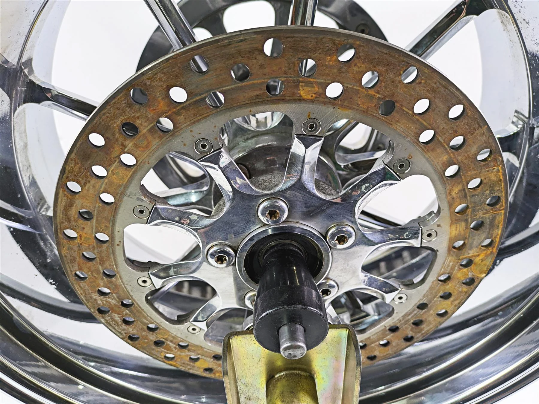 2004 Big Dog Chopper Straight Billet Rear Wheel Rim & Pulley 8.5x18 65T Pulley - Image 9