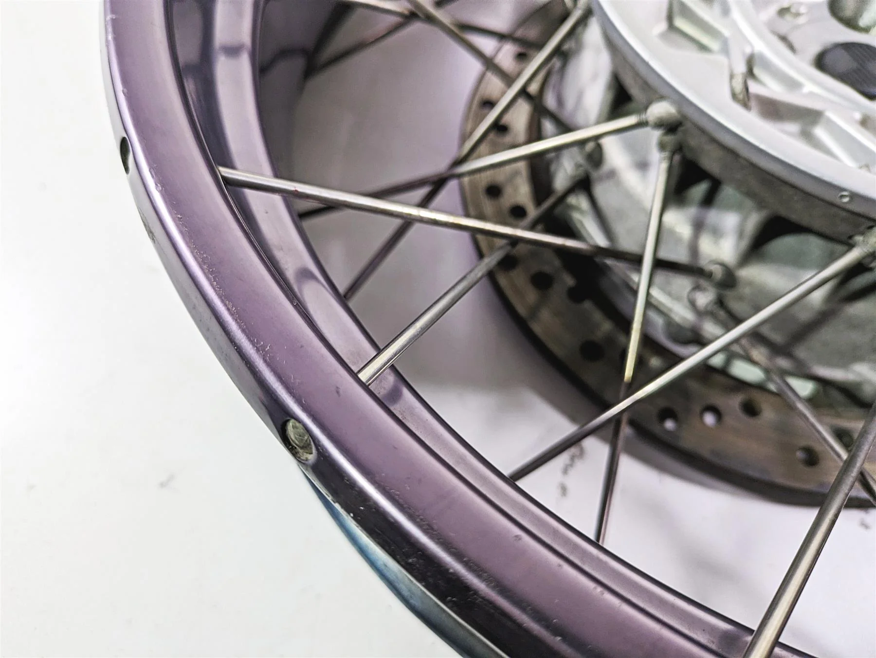 2004 BMW R1150GS R21 Rear Wheel Rim 4x17 Behr ABS 36318563893 36317666543 - Image 12
