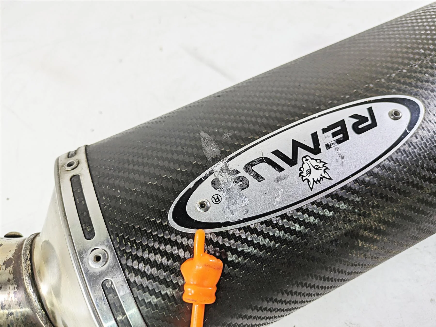 2004 BMW R1150GS R21 Remus Carbon Fiber Exhaust Muffler Pipe & DB Eater RV1 2039 - Image 4