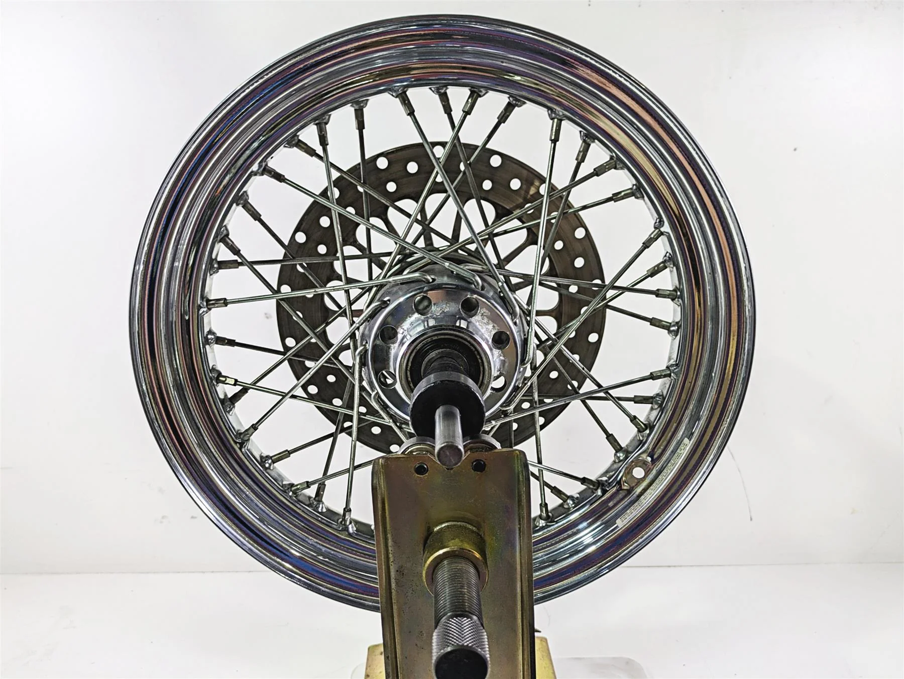 2004 Harley FLSTCI Softail Heritage Front Wheel Rim Rotor 16x3 READ 43005-05A - Image 3