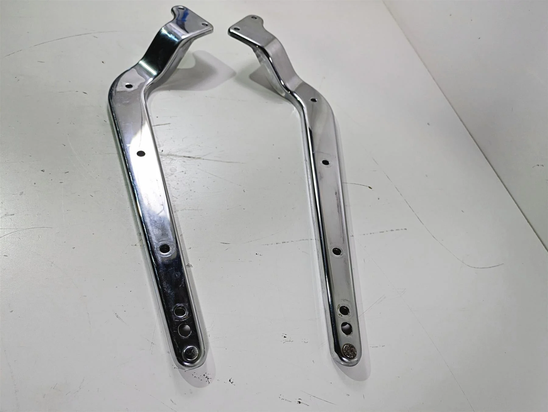 2004 Harley FLSTCI Softail Heritage Rear Fender Chrome Braces 59955-03 59954-03 - Image 3