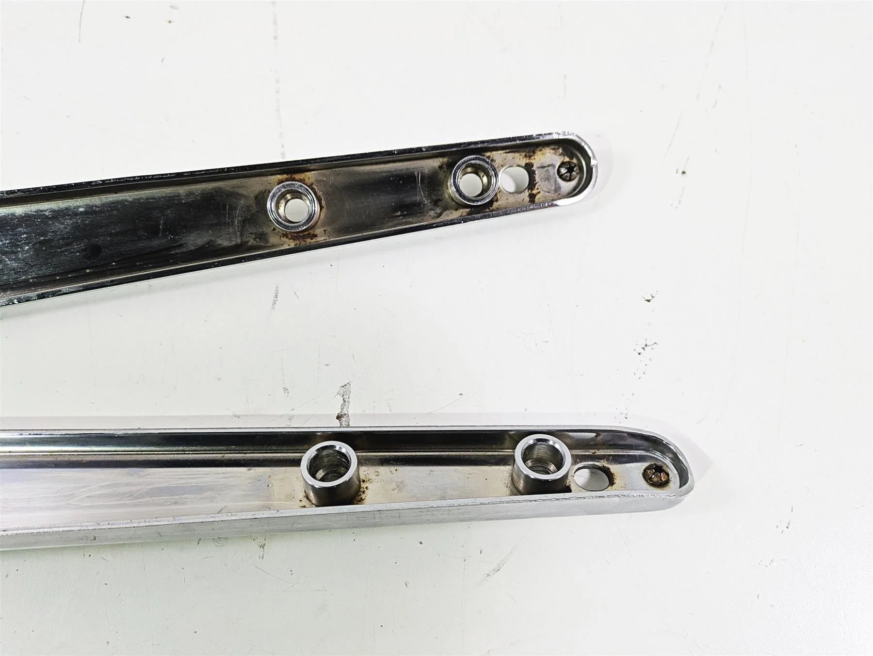2004 Harley FLSTCI Softail Heritage Rear Fender Chrome Braces 59955-03 59954-03 - Image 8