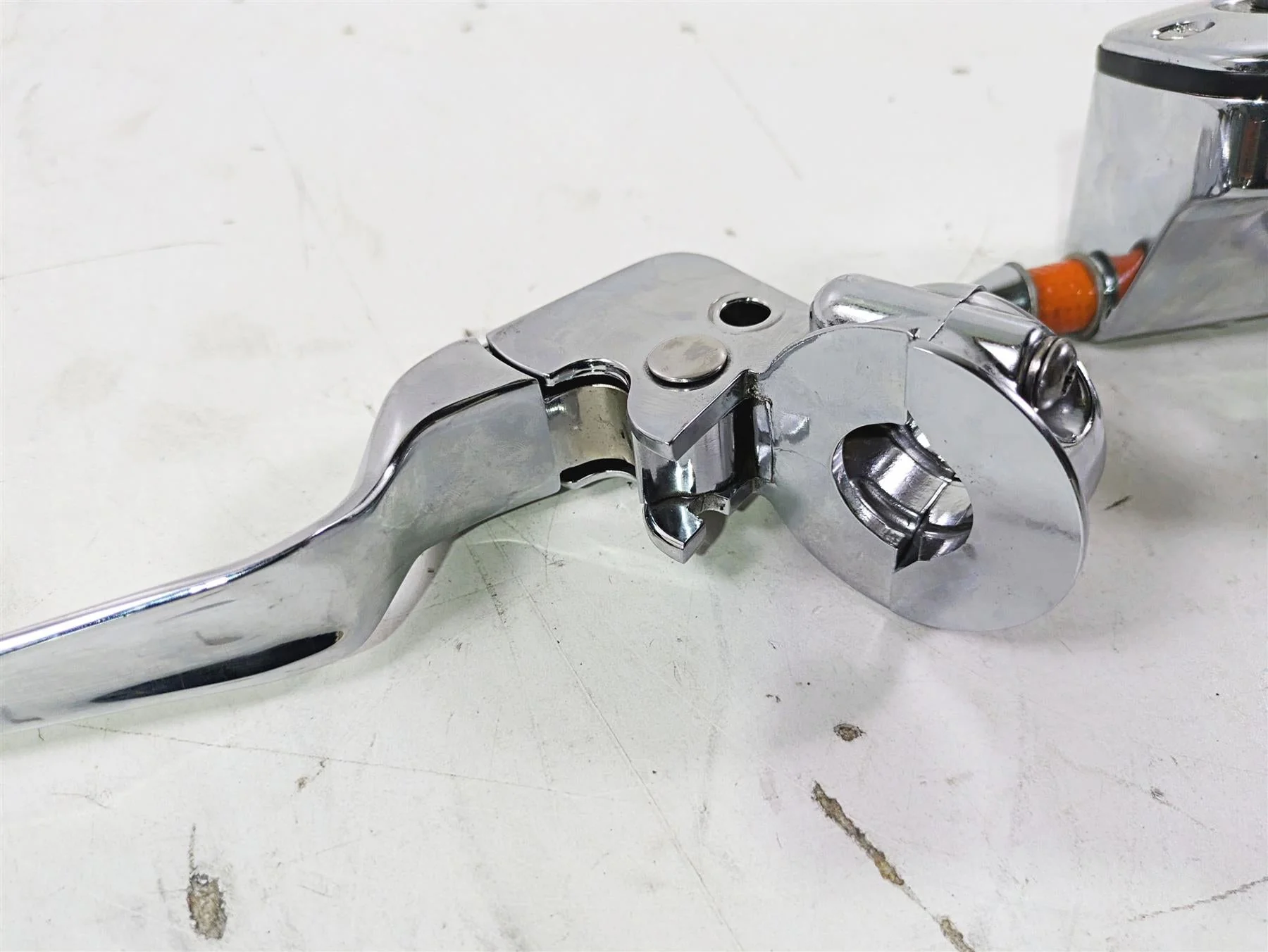 2004 Harley Softail FLSTF Fat Boy Chrome Brake Master Cylinder Set 9/16 45019-96 - Image 5