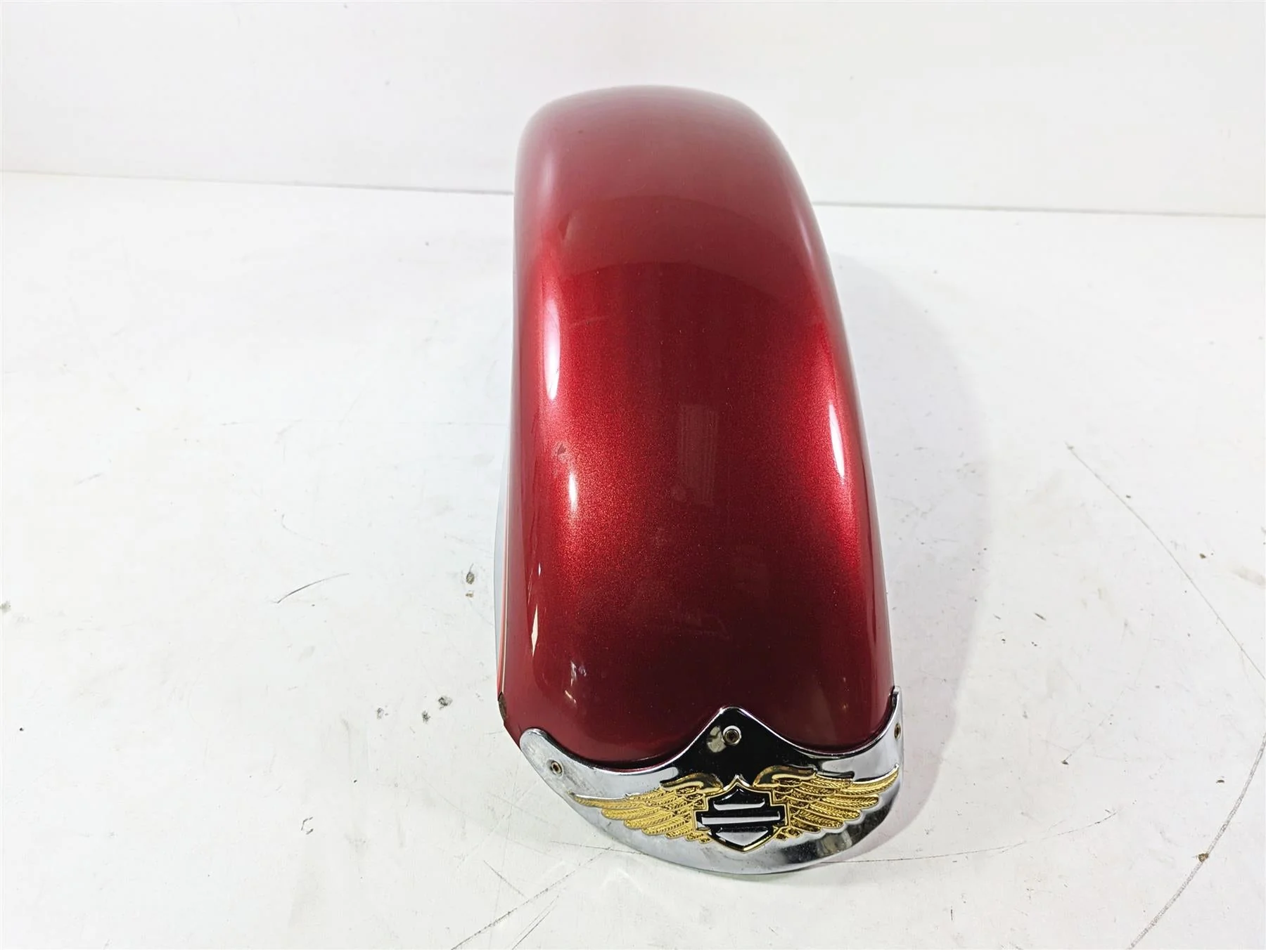 2004 Harley Softail FLSTF Fat Boy Front Fender Sierra Red - Bent 59139-00A - Image 3