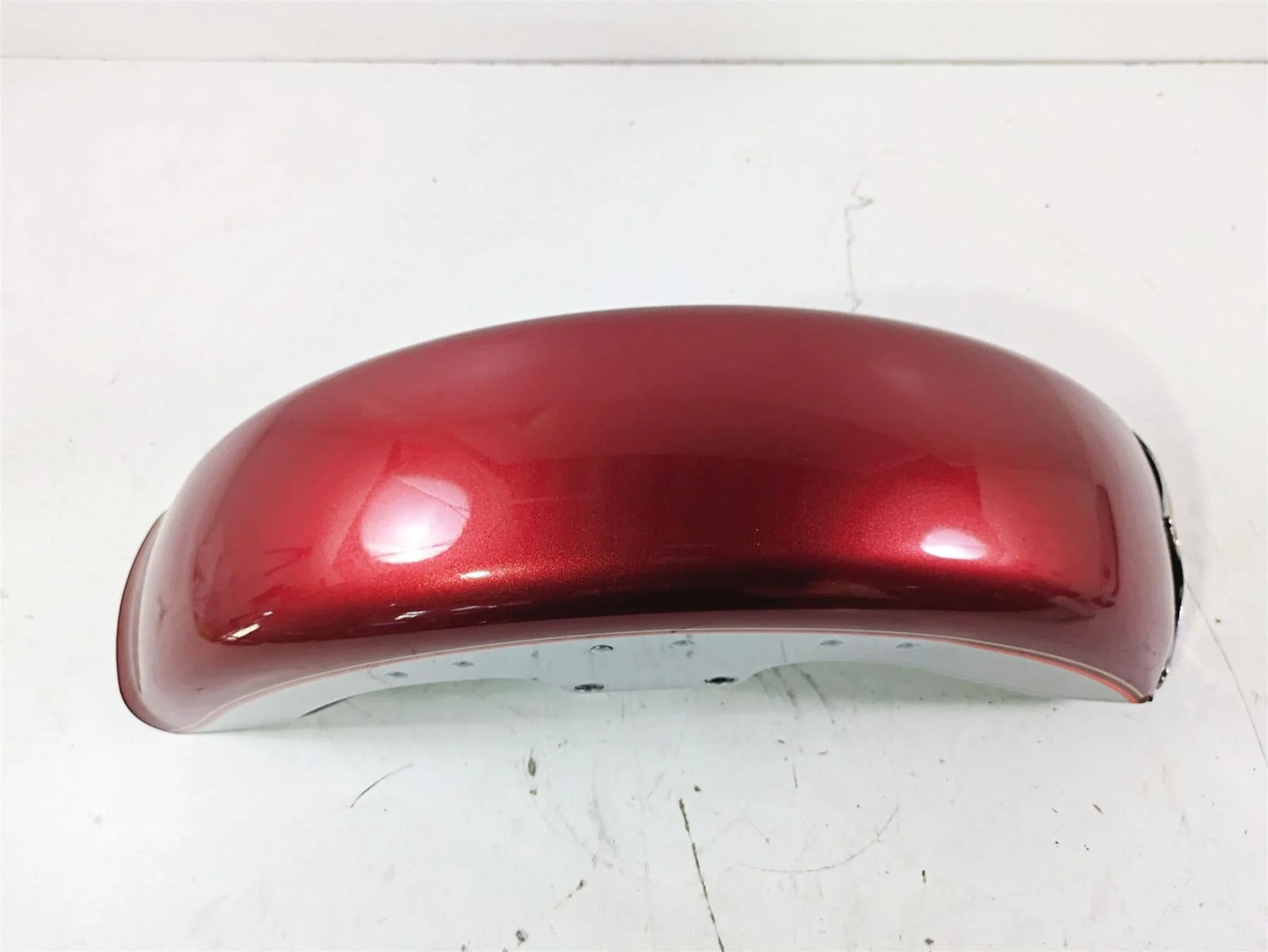 2004 Harley Softail FLSTF Fat Boy Front Fender Sierra Red - Bent 59139-00A - Image 6