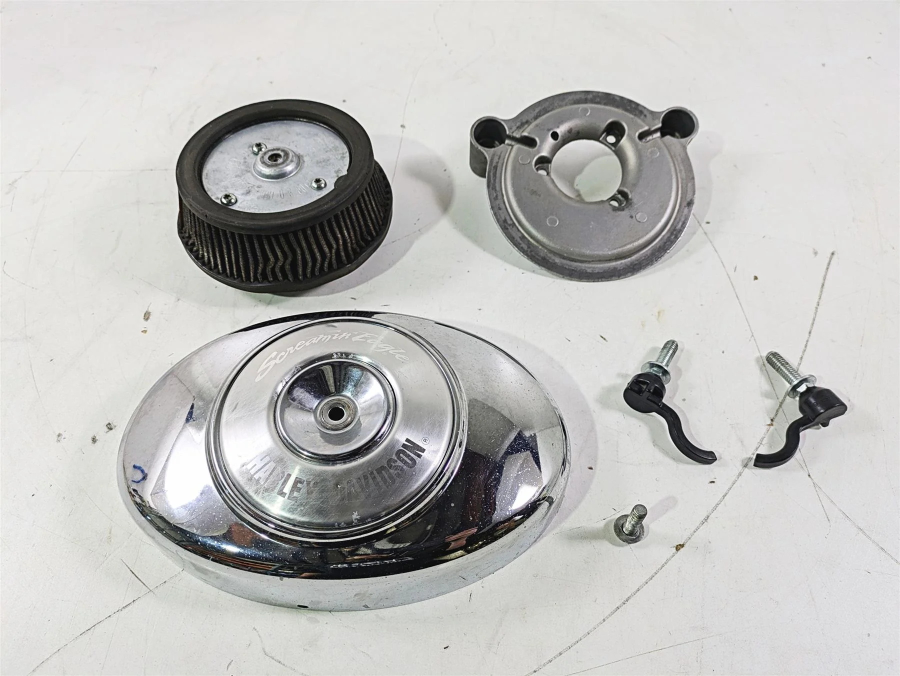 2004 Harley Softail FLSTF Fat Boy Screamin Eagle Air Filter Set - Read 29121-01