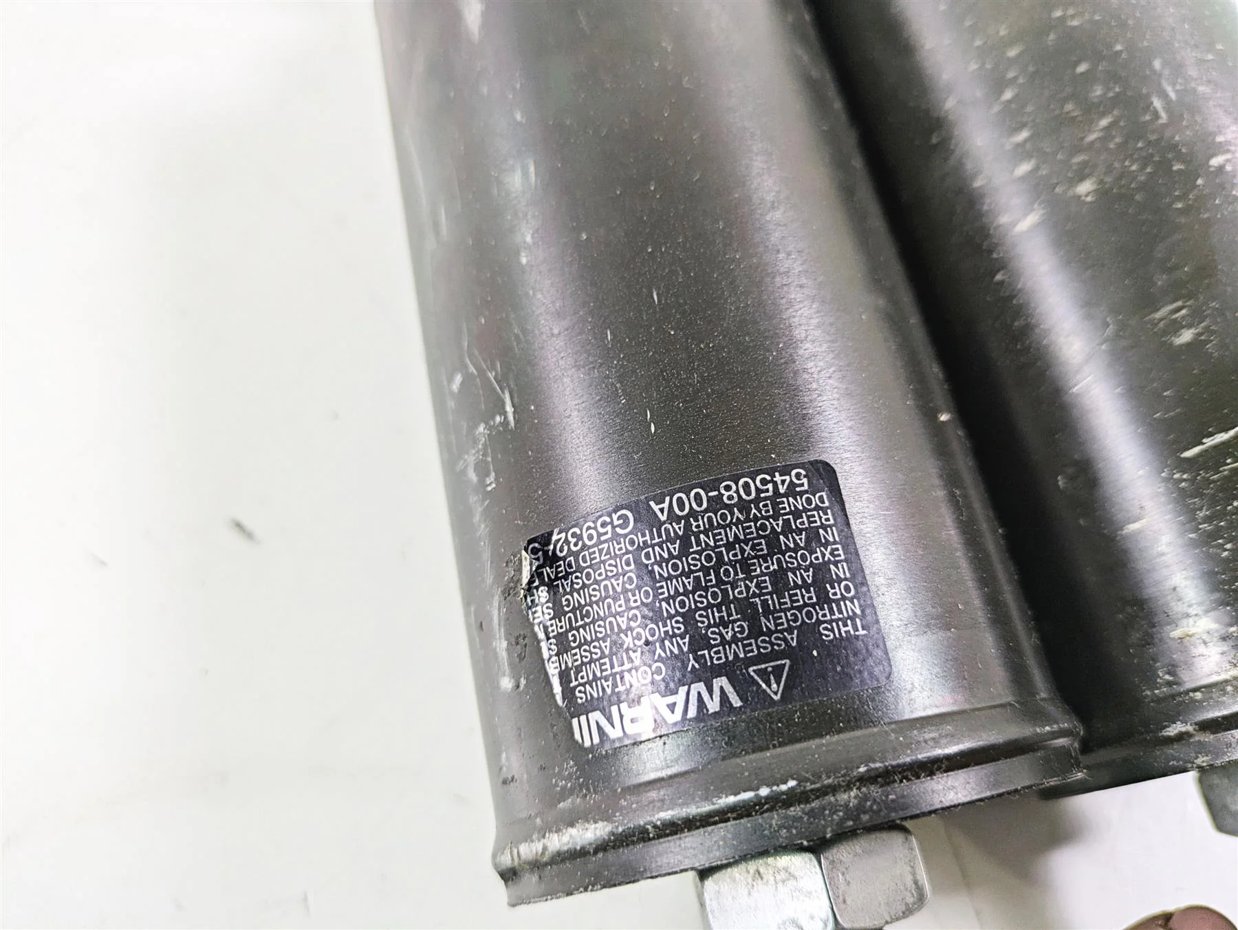 2004 Harley Softail FLSTF Fat Boy Showa Rear Suspension Shock Set 54508-00A - Image 6