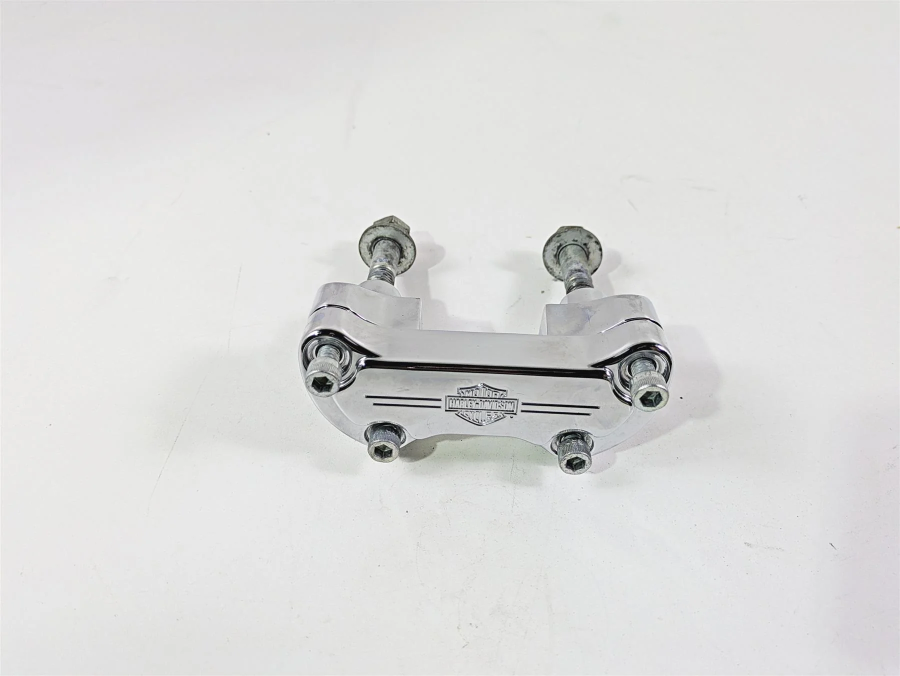 2004 Harley Softail FXSTDI Deuce Chrome Short Handlebar Riser Holder Set