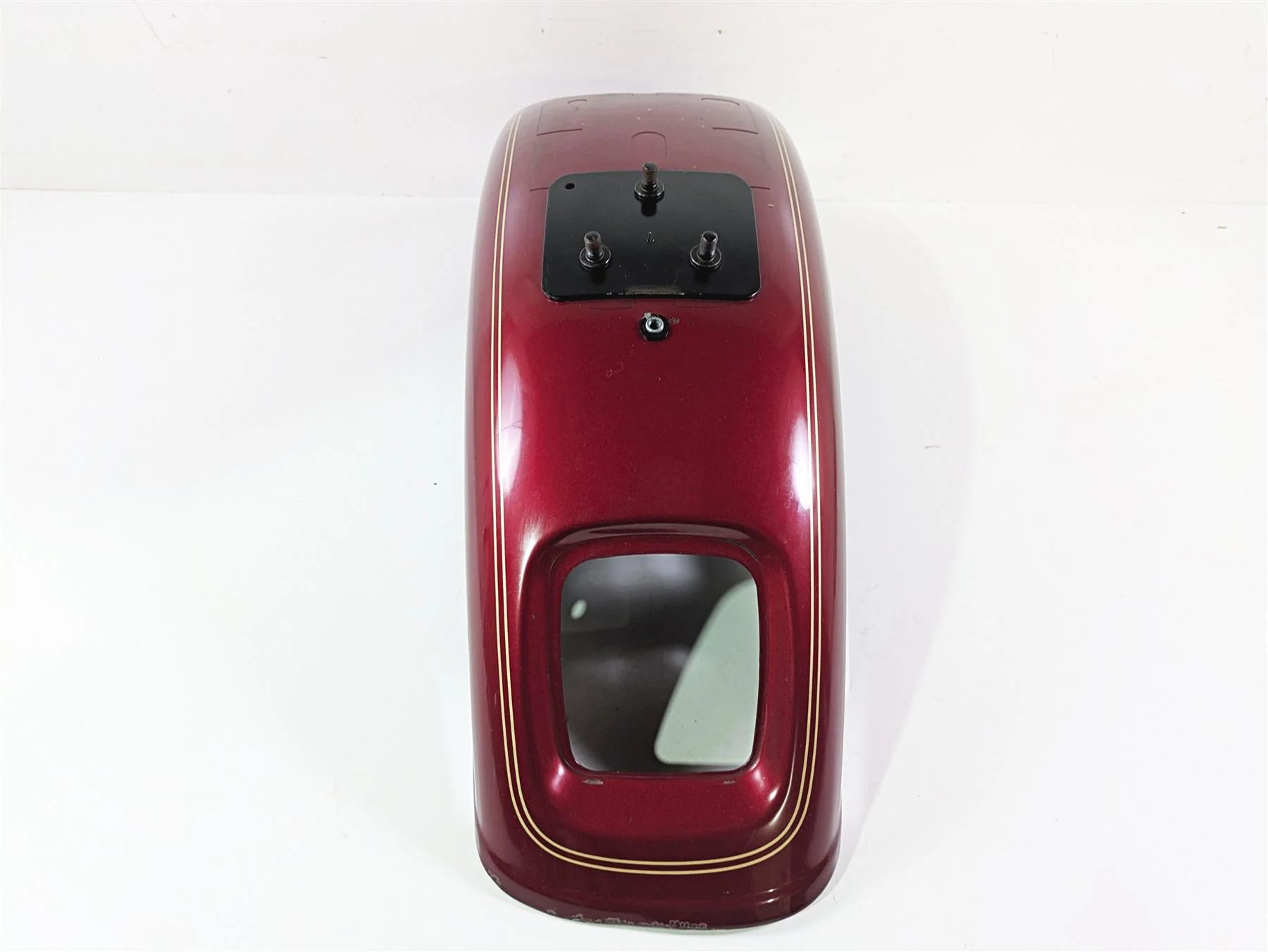 2004 Harley Softail FXSTDI Deuce Rear Fender Lava Red Sunglo & Stripe 59759-00 - Image 4