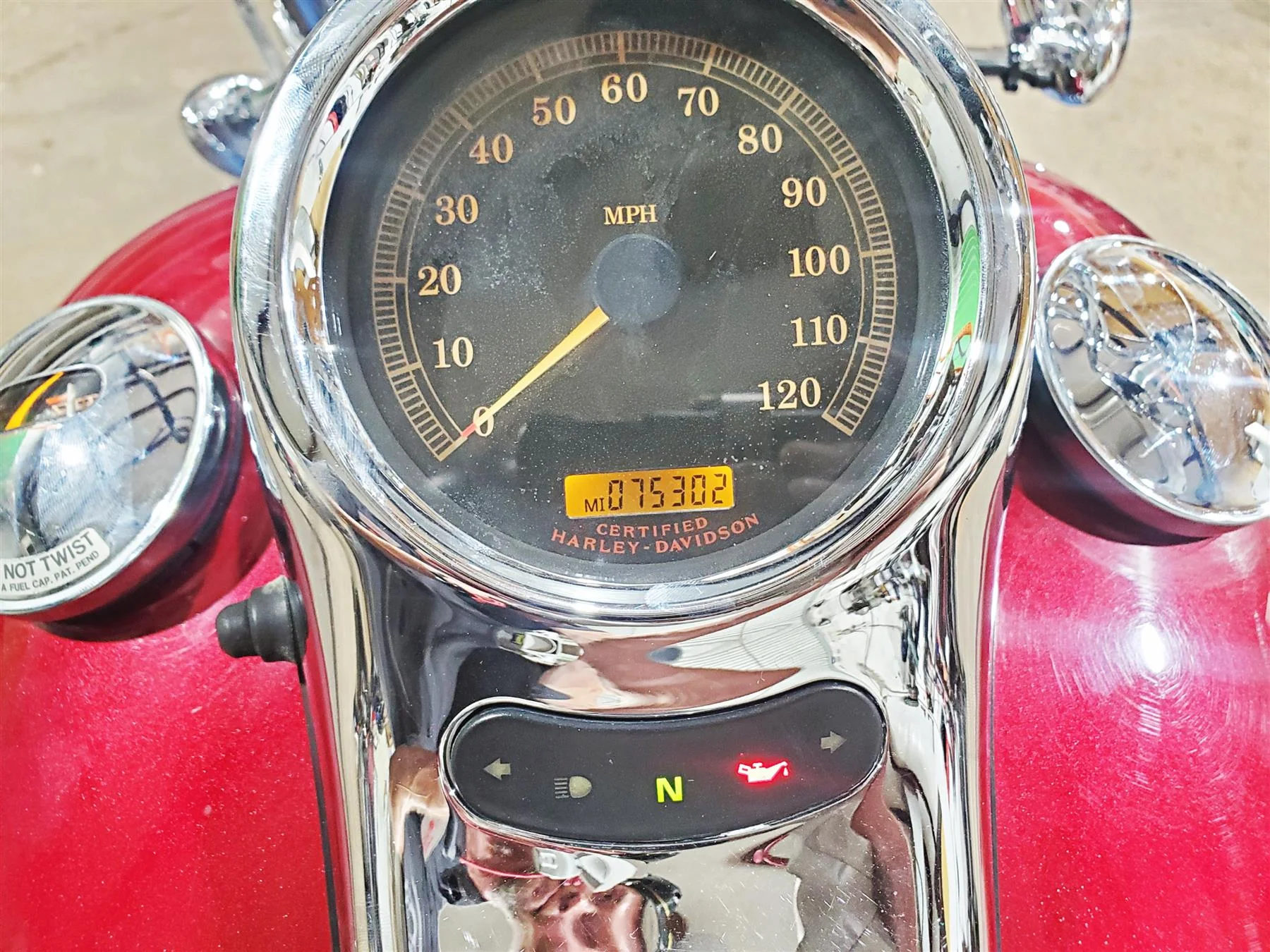 2004 Harley Softail FXSTDI Deuce Speedometer Gauge Speedo 75K 67033-04 67410-04 - Image 2