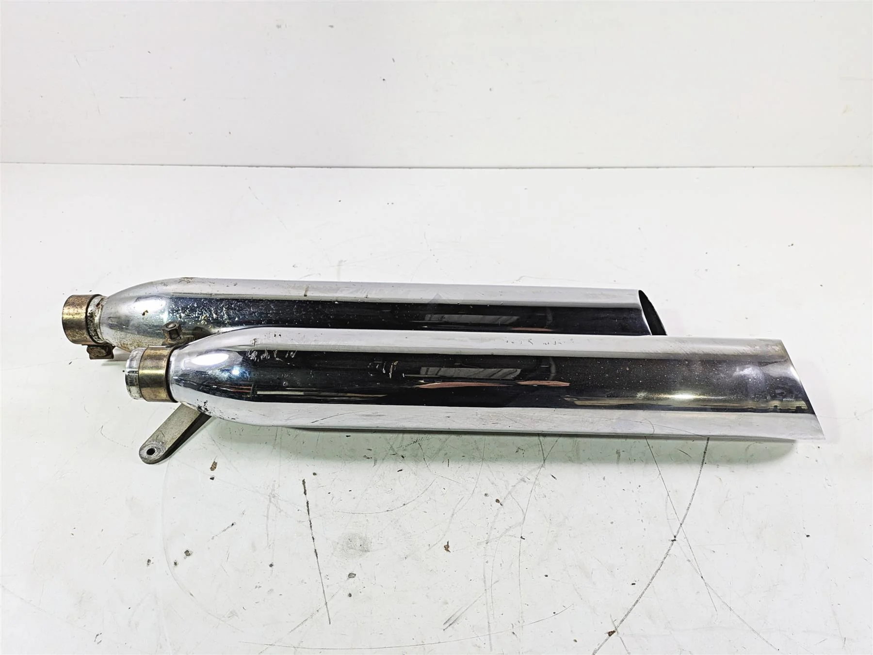 2004 Victory Kingpin Exhaust Muffler Silencer Slash Cut Set