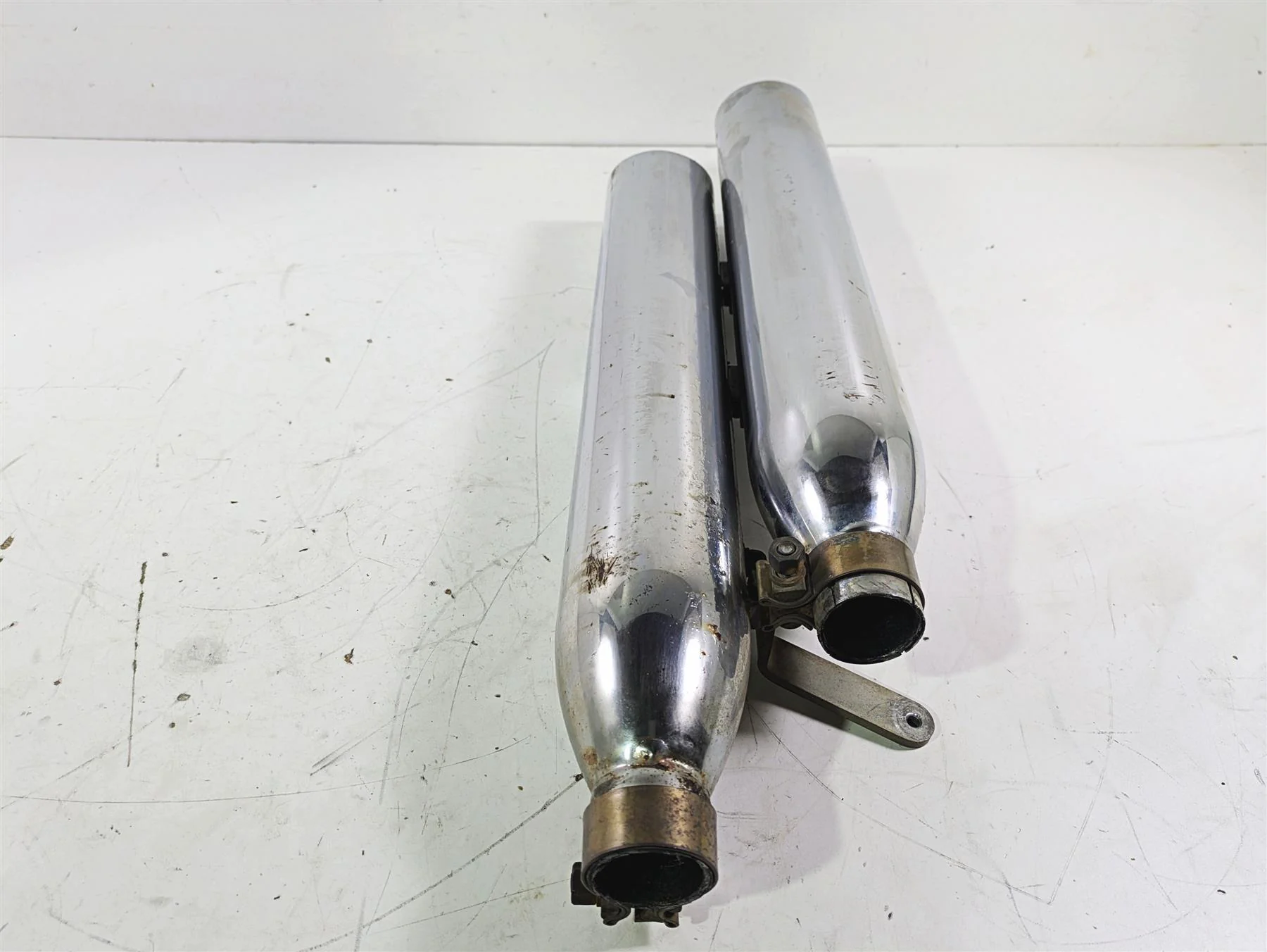 2004 Victory Kingpin Exhaust Muffler Silencer Slash Cut Set - Image 2