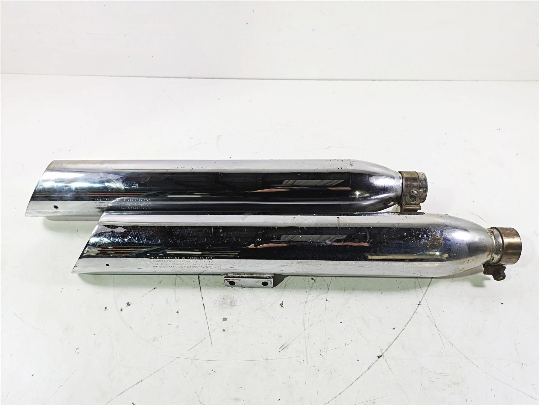 2004 Victory Kingpin Exhaust Muffler Silencer Slash Cut Set - Image 3