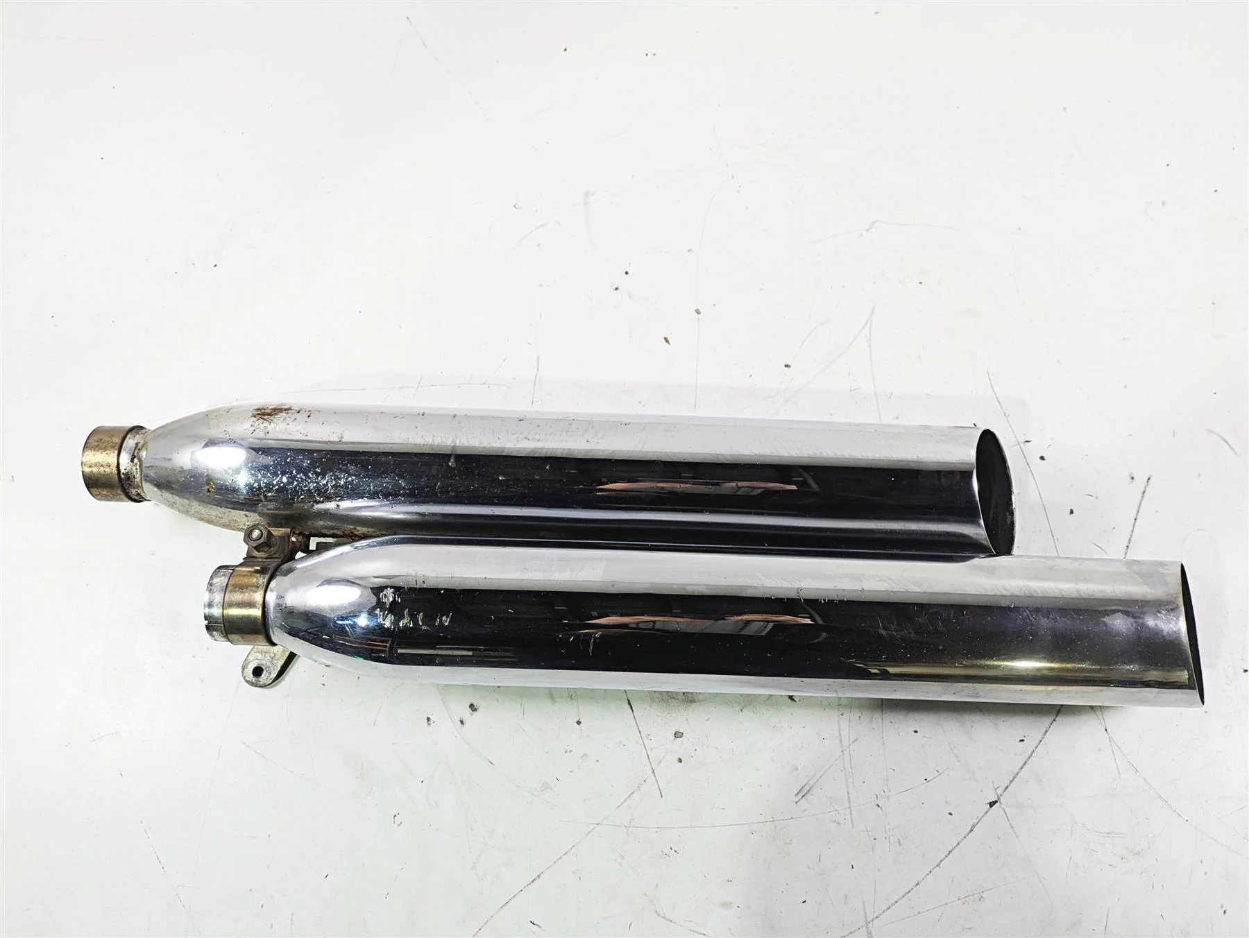 2004 Victory Kingpin Exhaust Muffler Silencer Slash Cut Set - Image 5