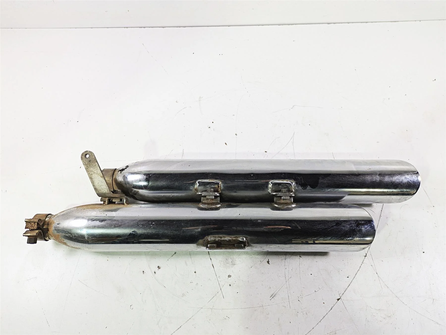 2004 Victory Kingpin Exhaust Muffler Silencer Slash Cut Set - Image 7