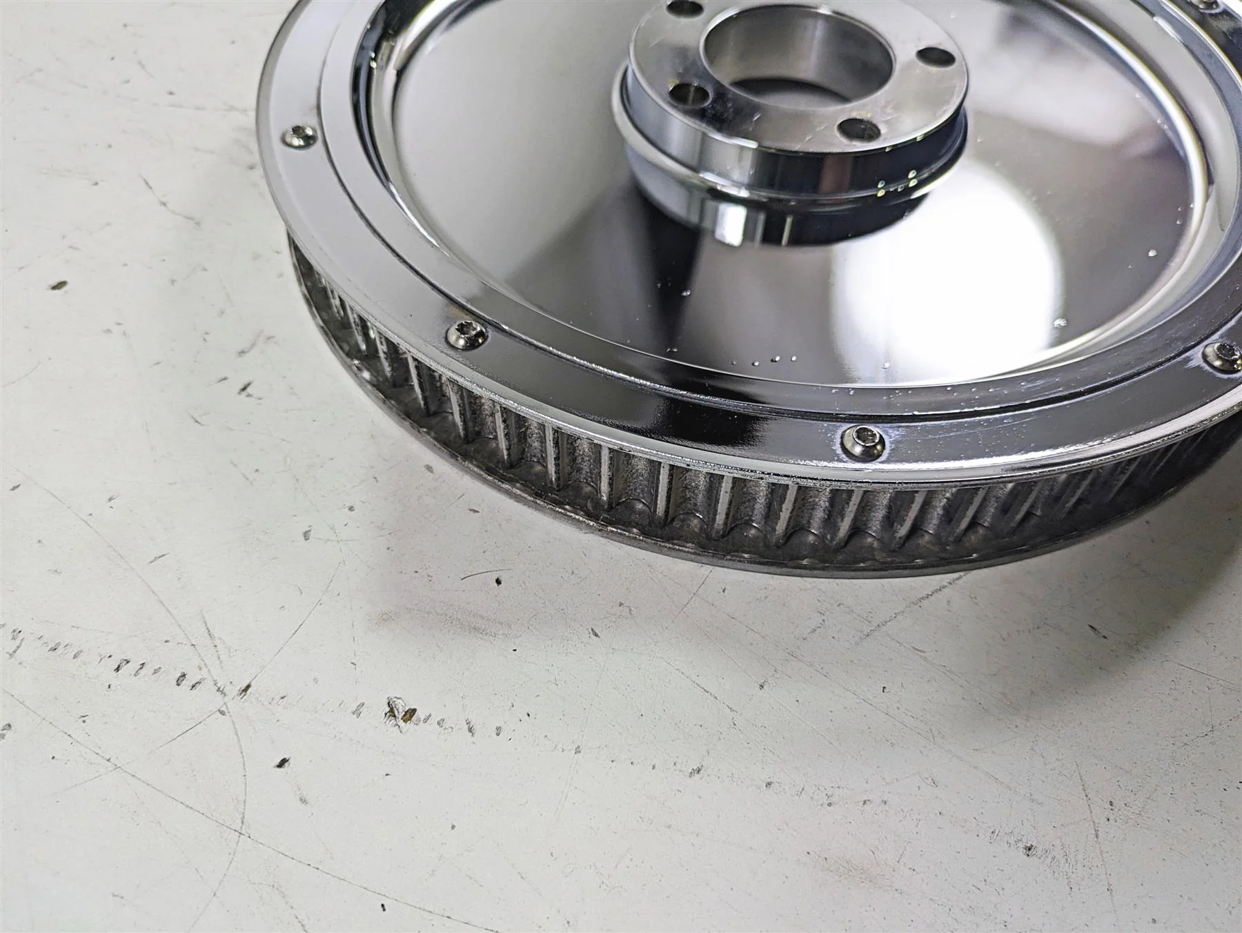2005 Harley Softail FLSTFSE CVO Fat Boy Rear Chrome Drive Sprocket 70T 46624-03 - Image 9