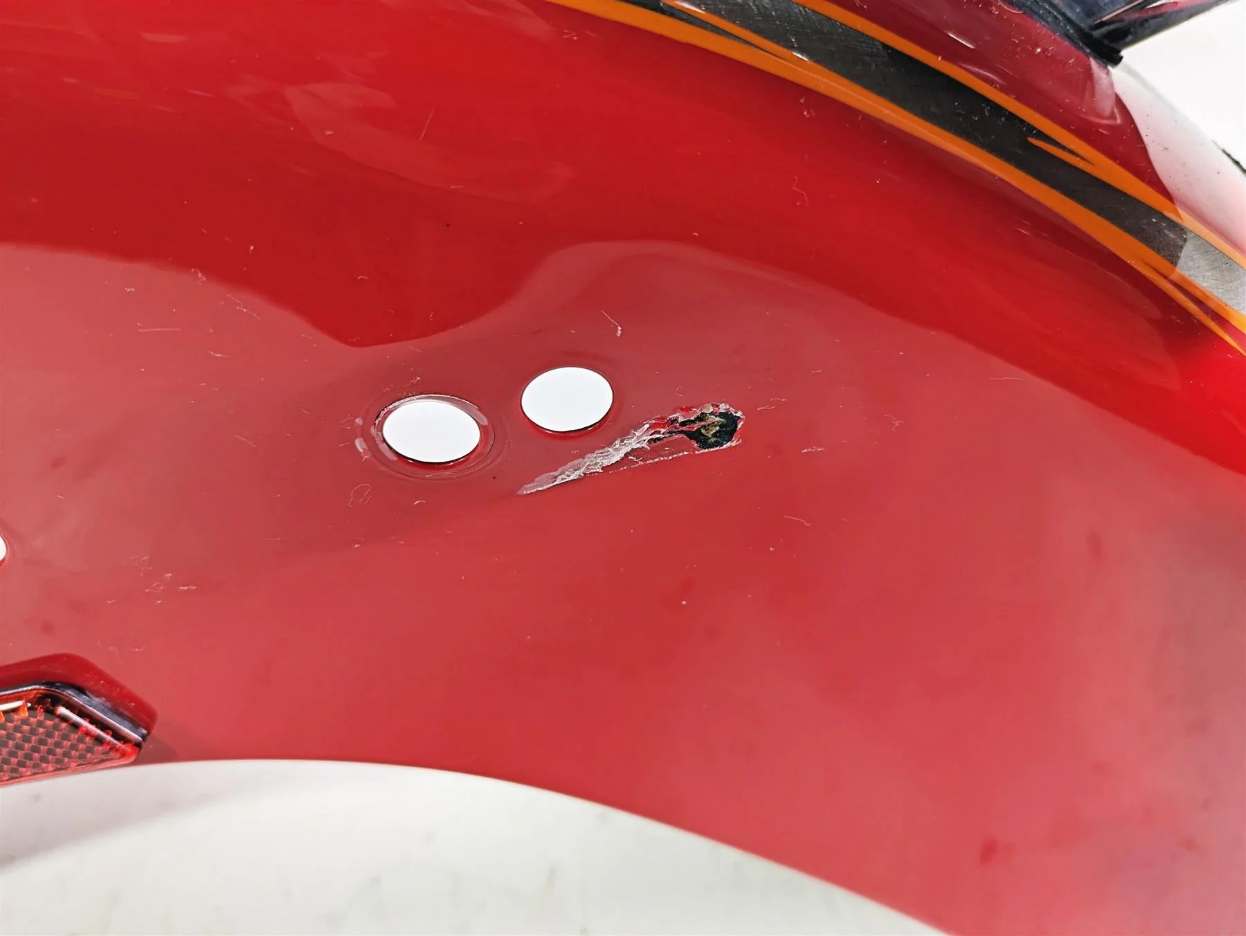 2005 Harley Softail FLSTFSE CVO Fat Boy Rear Fender Electric Cherry 59631-05 - Image 2