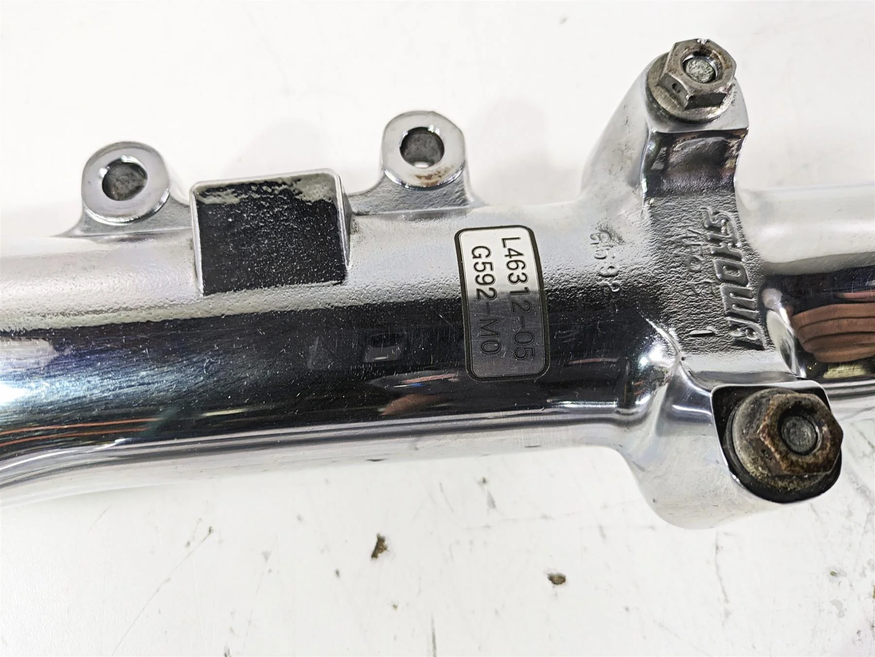 2005 Harley Softail FLSTFSE CVO Fat Boy Straight Chrome Front Fork Set 46310-05 - Image 5