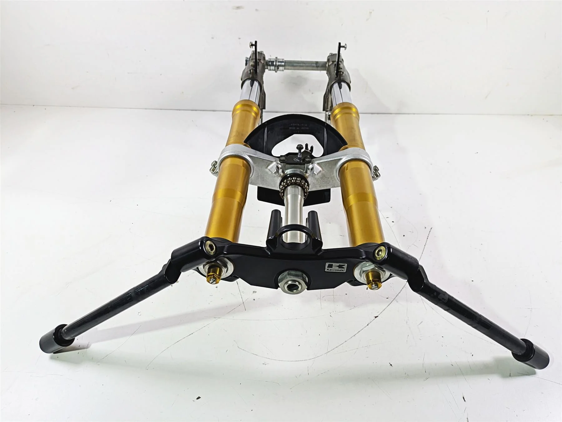 2005 Kawasaki ZX12R Ninja Full Front End Fork Leg Triple Tree Set 44075-0017 - Image 2