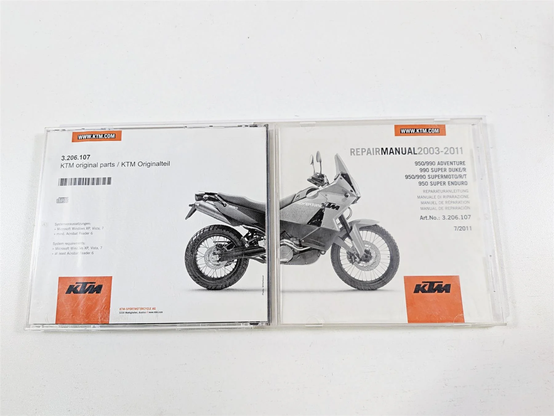 2005 KTM 950 LC8 Adventure Service & Owners Manual CD-Rom  3206107 - Image 2