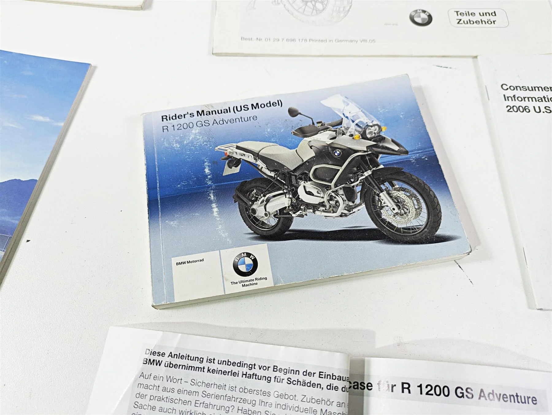 2006 BMW R1200GS K255 Adv Owners Manual & Documents Set 014776899307 - Image 4