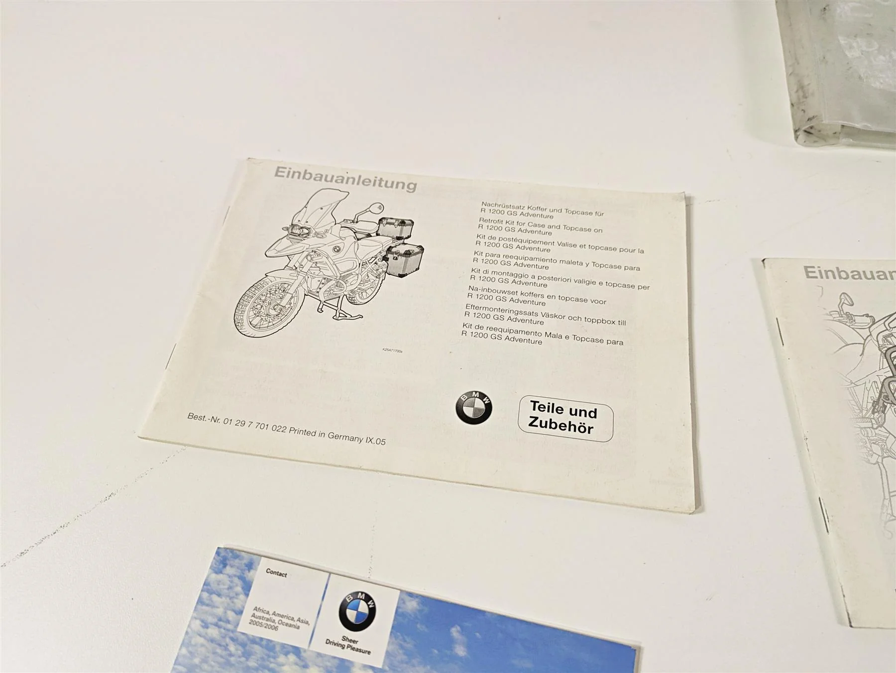 2006 BMW R1200GS K255 Adv Owners Manual & Documents Set 014776899307 - Image 7