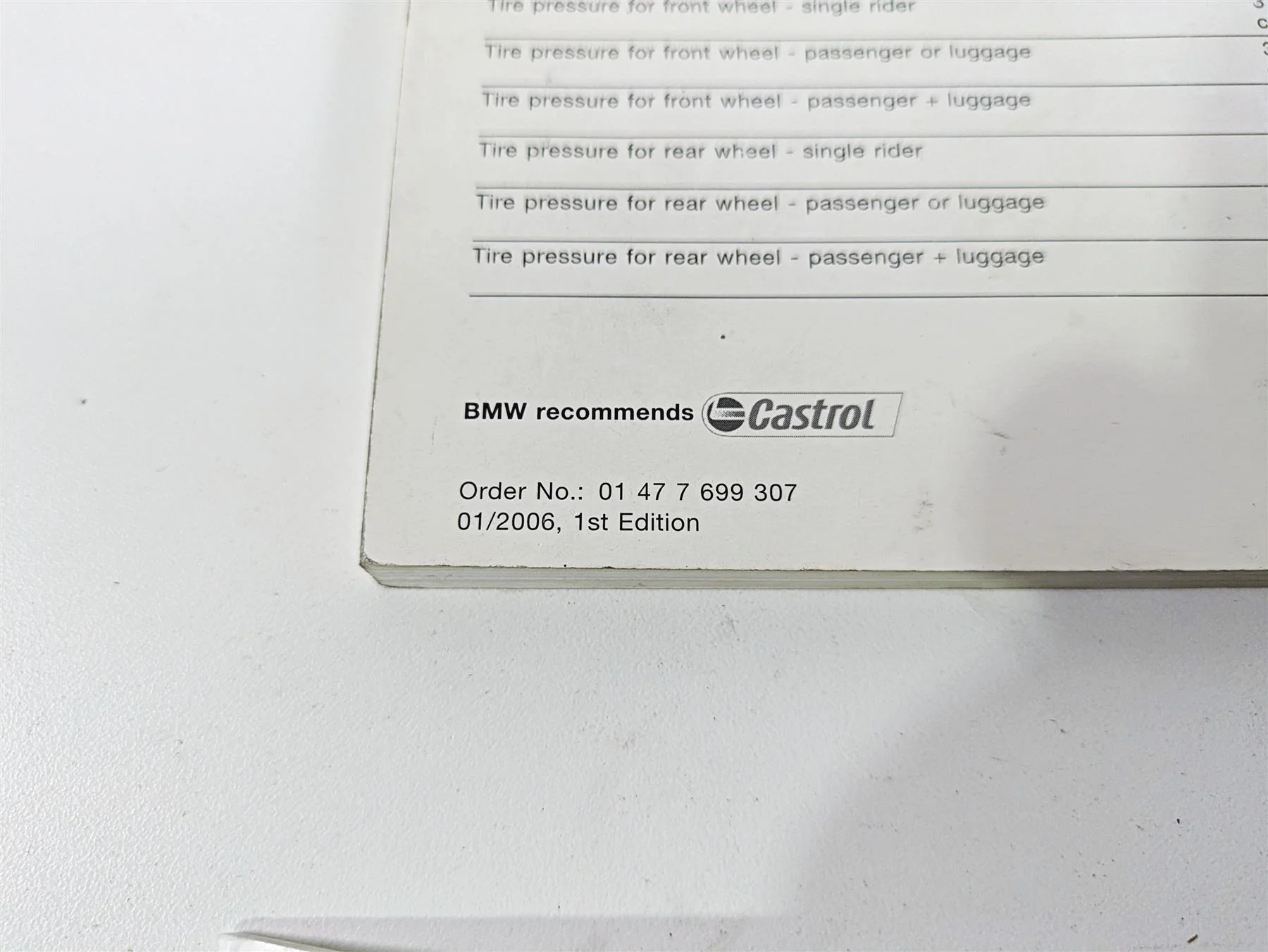 2006 BMW R1200GS K255 Adv Owners Manual & Documents Set 014776899307 - Image 9