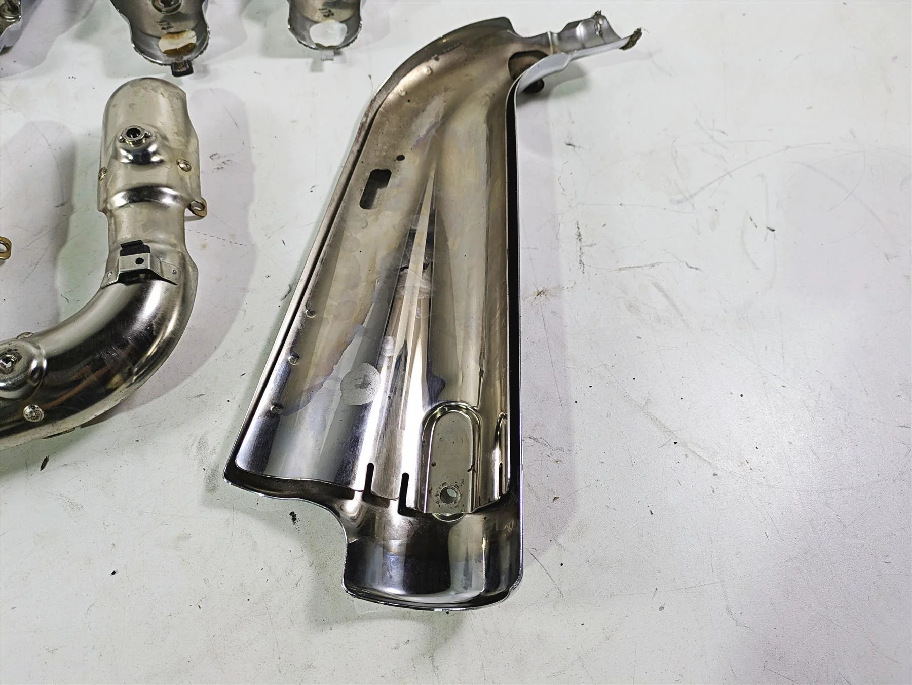 2006 Triumph Rocket 3 Exhaust Chrome Heat Shield Cover Set T2208512 - Image 10
