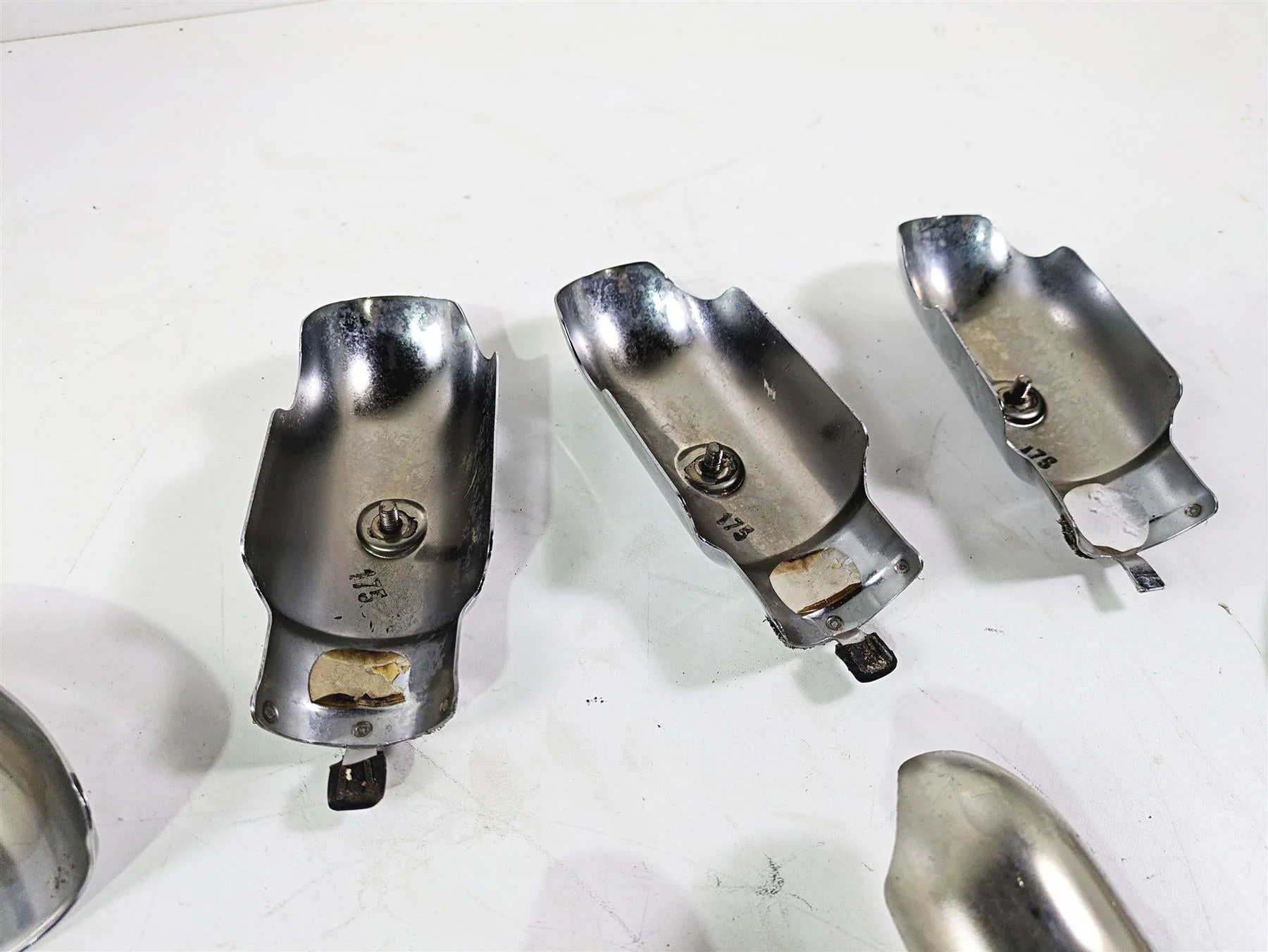 2006 Triumph Rocket 3 Exhaust Chrome Heat Shield Cover Set T2208512 - Image 12