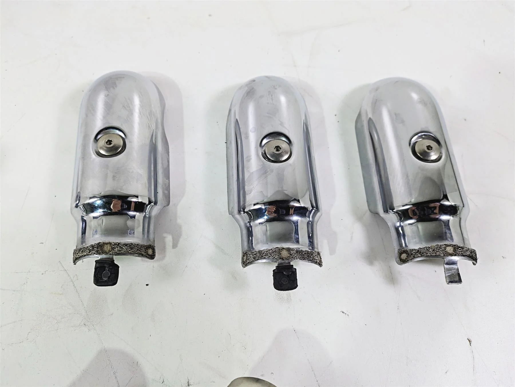 2006 Triumph Rocket 3 Exhaust Chrome Heat Shield Cover Set T2208512 - Image 5