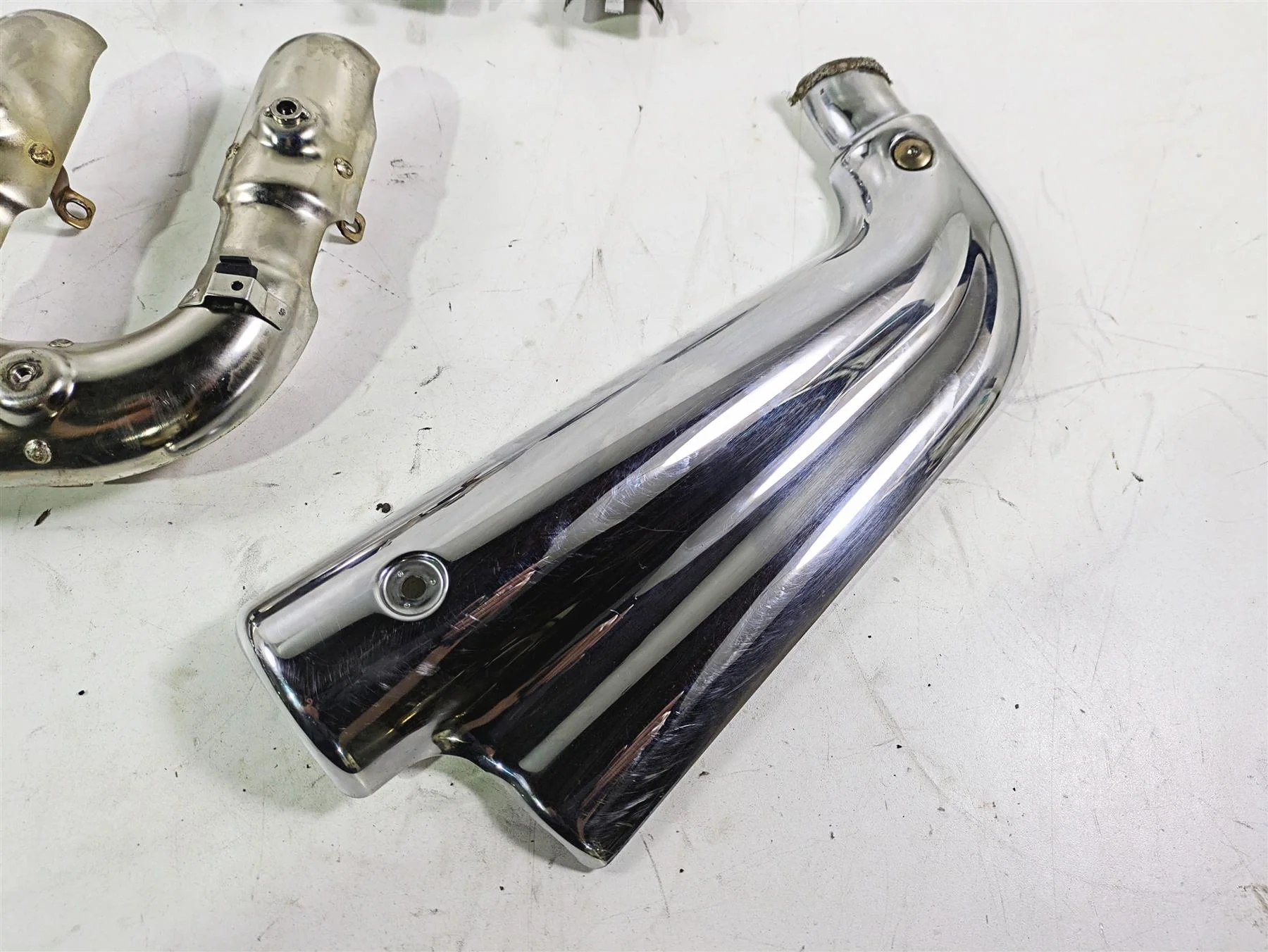 2006 Triumph Rocket 3 Exhaust Chrome Heat Shield Cover Set T2208512 - Image 6