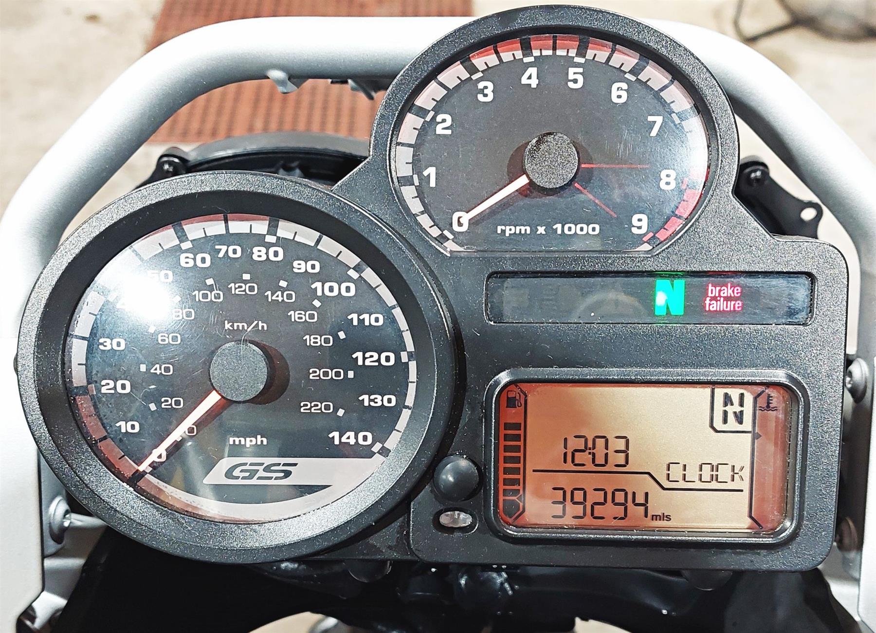 2007 BMW R1200GS K255 Adv Speedometer Gauge Instrument - 39k 62117700751 - Image 2