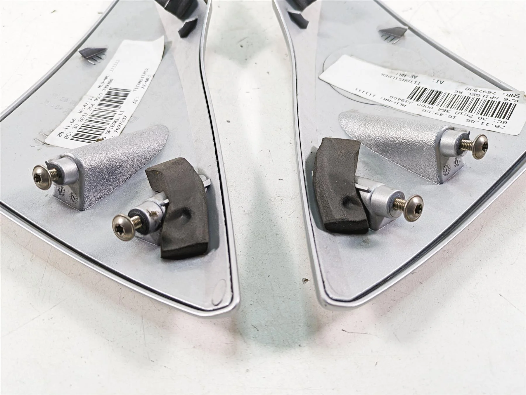 2007 BMW R1200RT K26 Left Right Mirror Cover Titan Silver 7697937 7697938 - Image 3